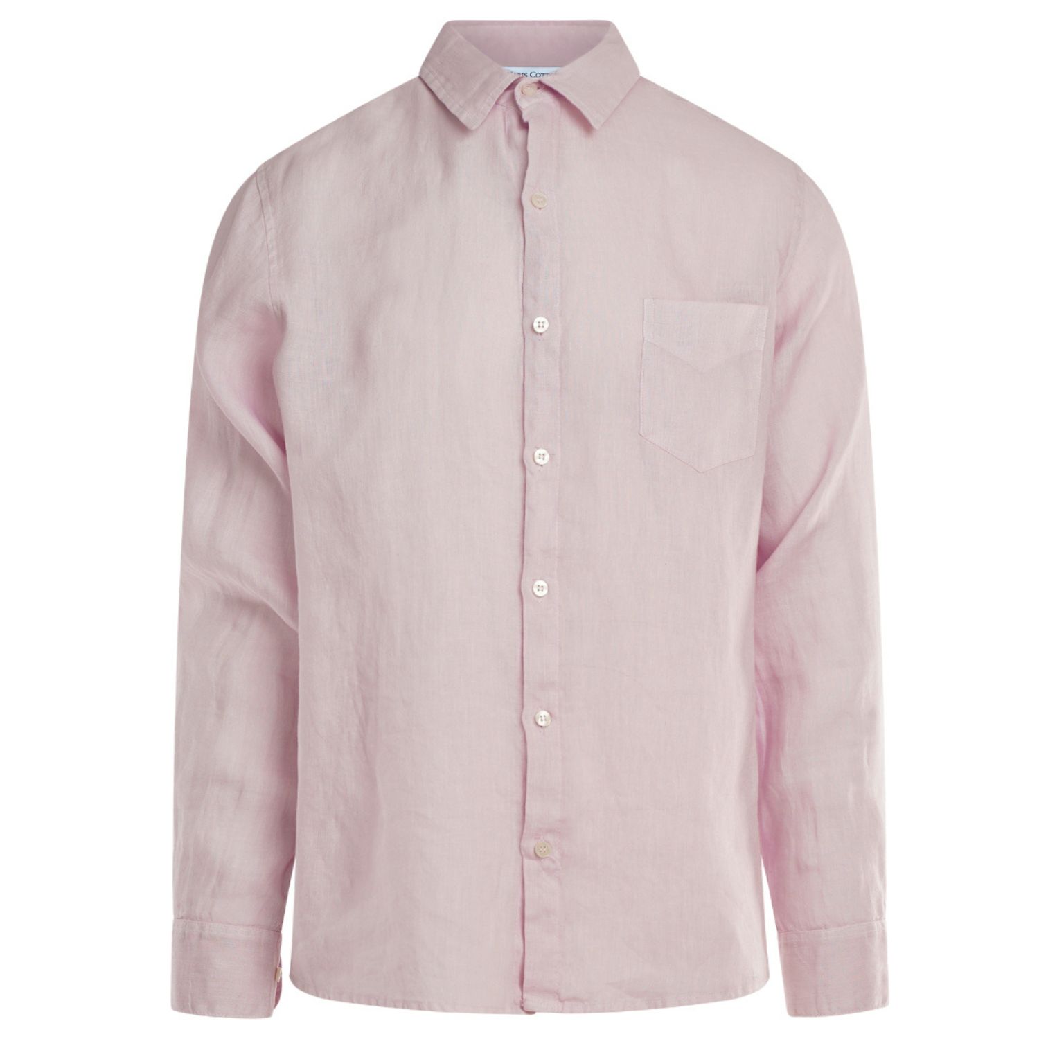 Haris Cotton Men's Pink / Purple Long Sleeved Front Pocket Linen Shirt-violet