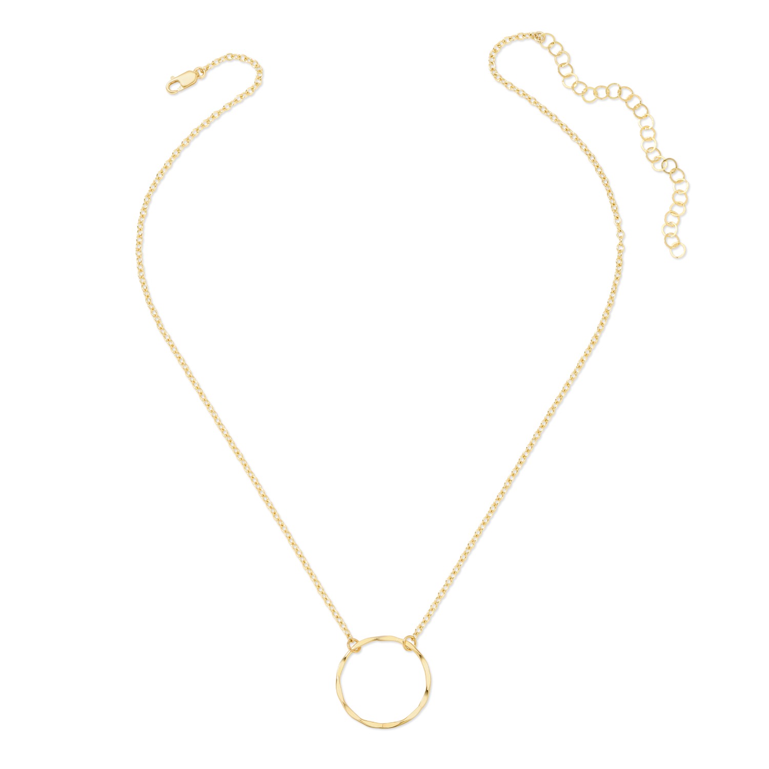 Heather Hawkins Jewelry Women's Hammered Circle Necklace - Twenty Two Millimeters - Gold-filled In Gold