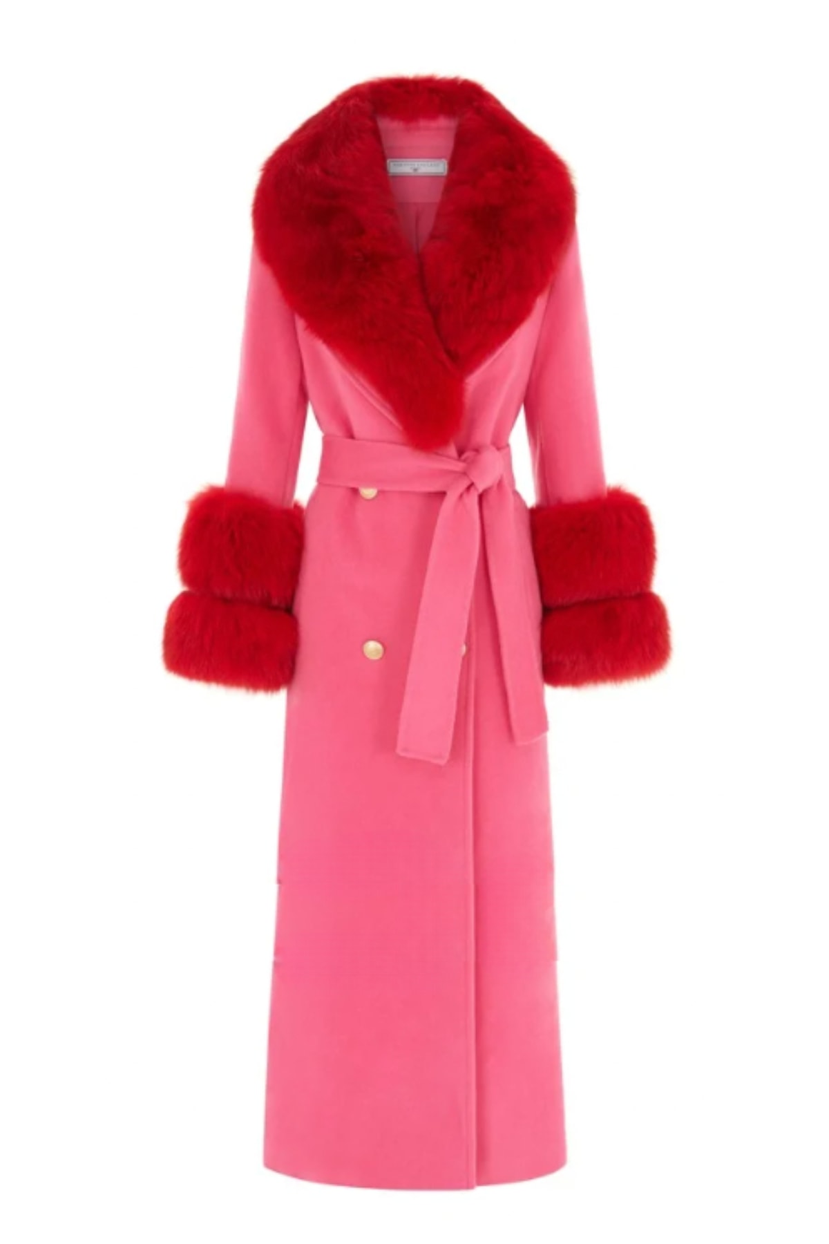 Hortons England Women's Red / Pink / Purple Mayfair Cashmere Coat Hot Pink In Pink/purple/red