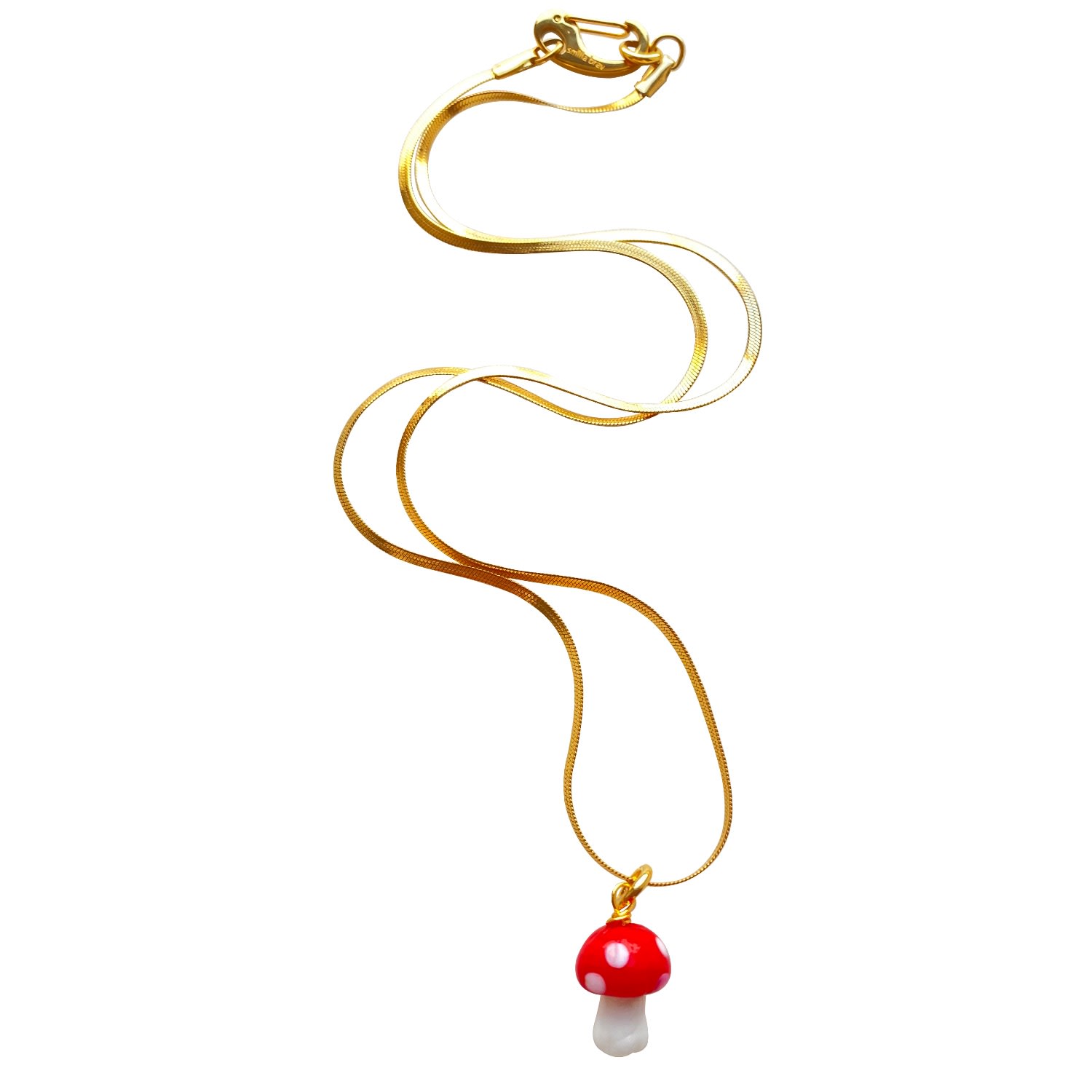 Women’s Gold / Red / White Mushroom Necklace Glückspilz Smilla Brav