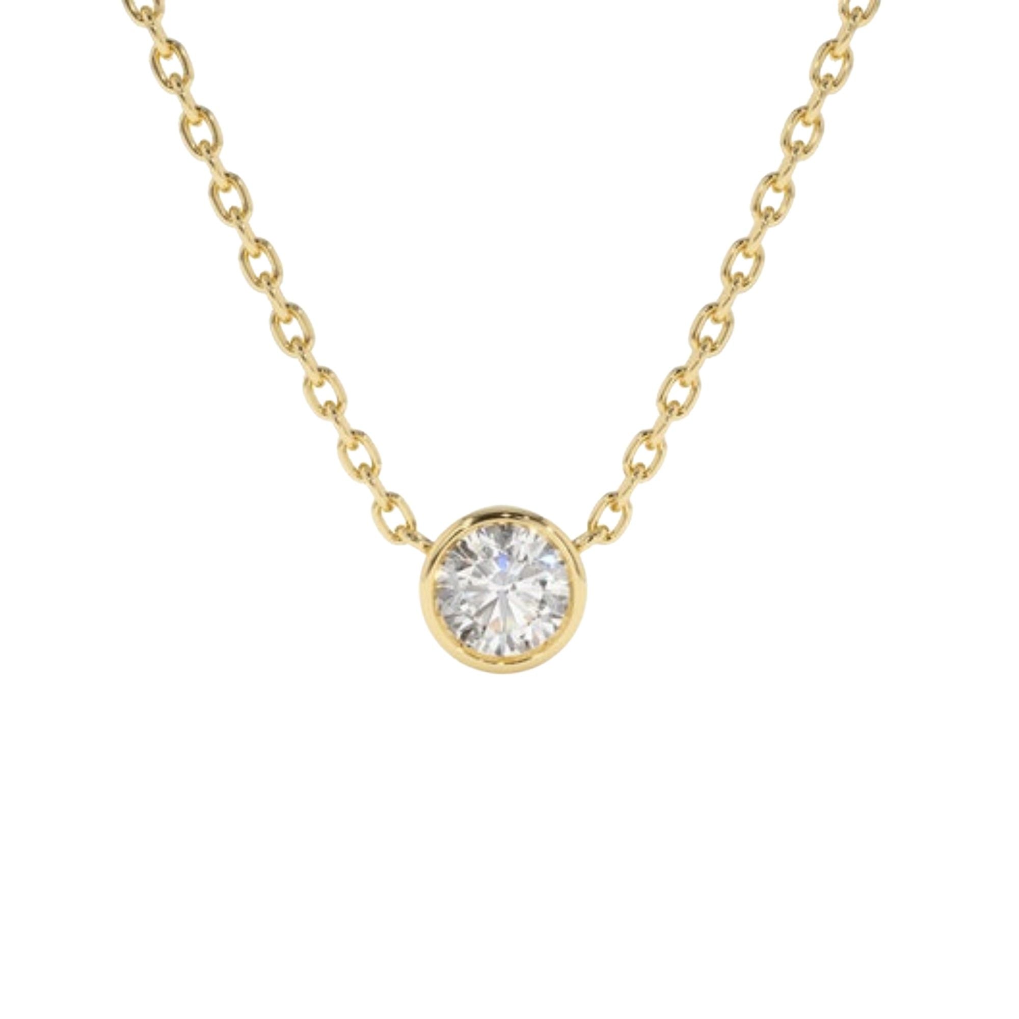 Lily Flo Jewellery Women's Gold Circinius Solitaire Diamond On The Chain Necklace