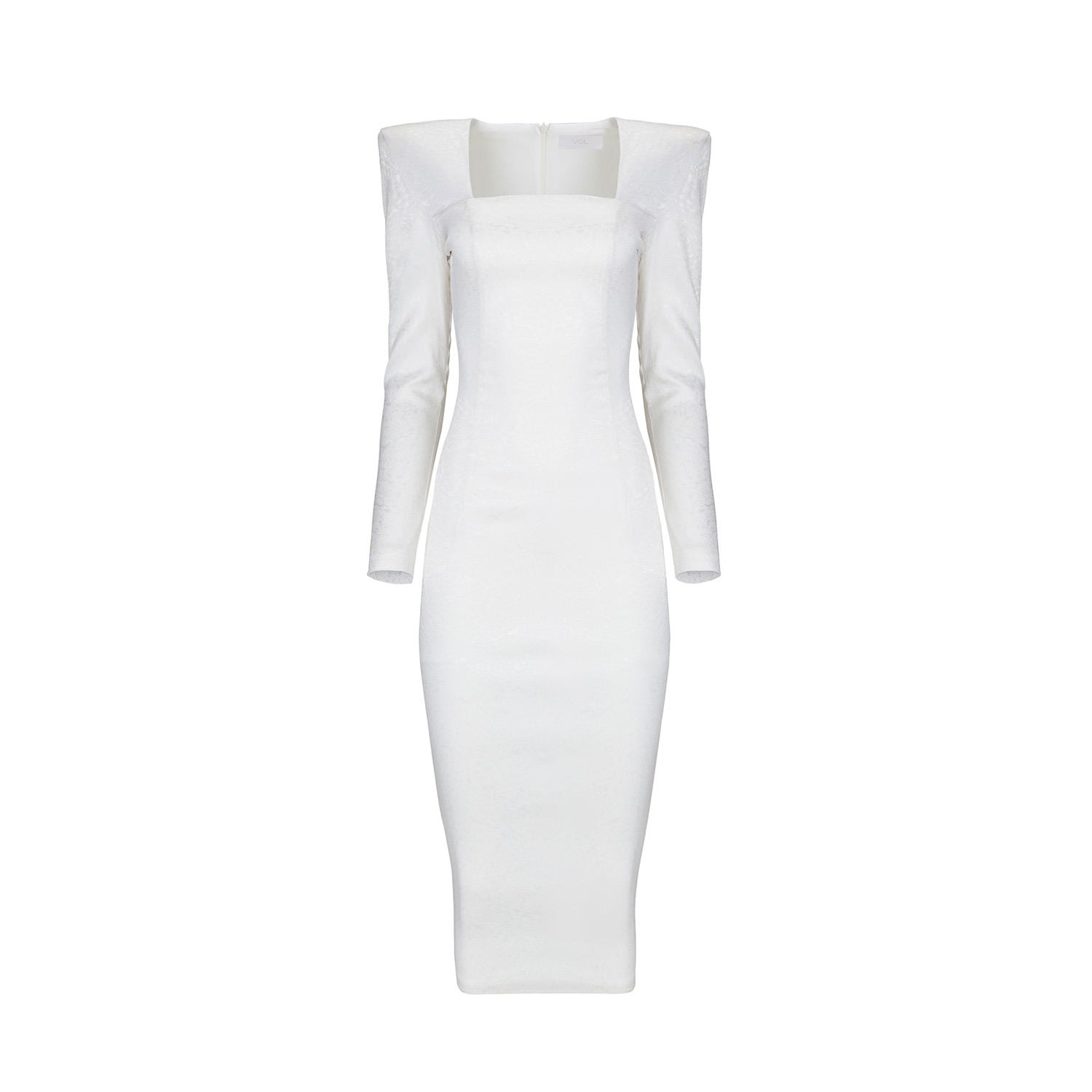 Vestiaire D'un Oiseau Libre Women's White Padded Shoulders Midi Dress In White
