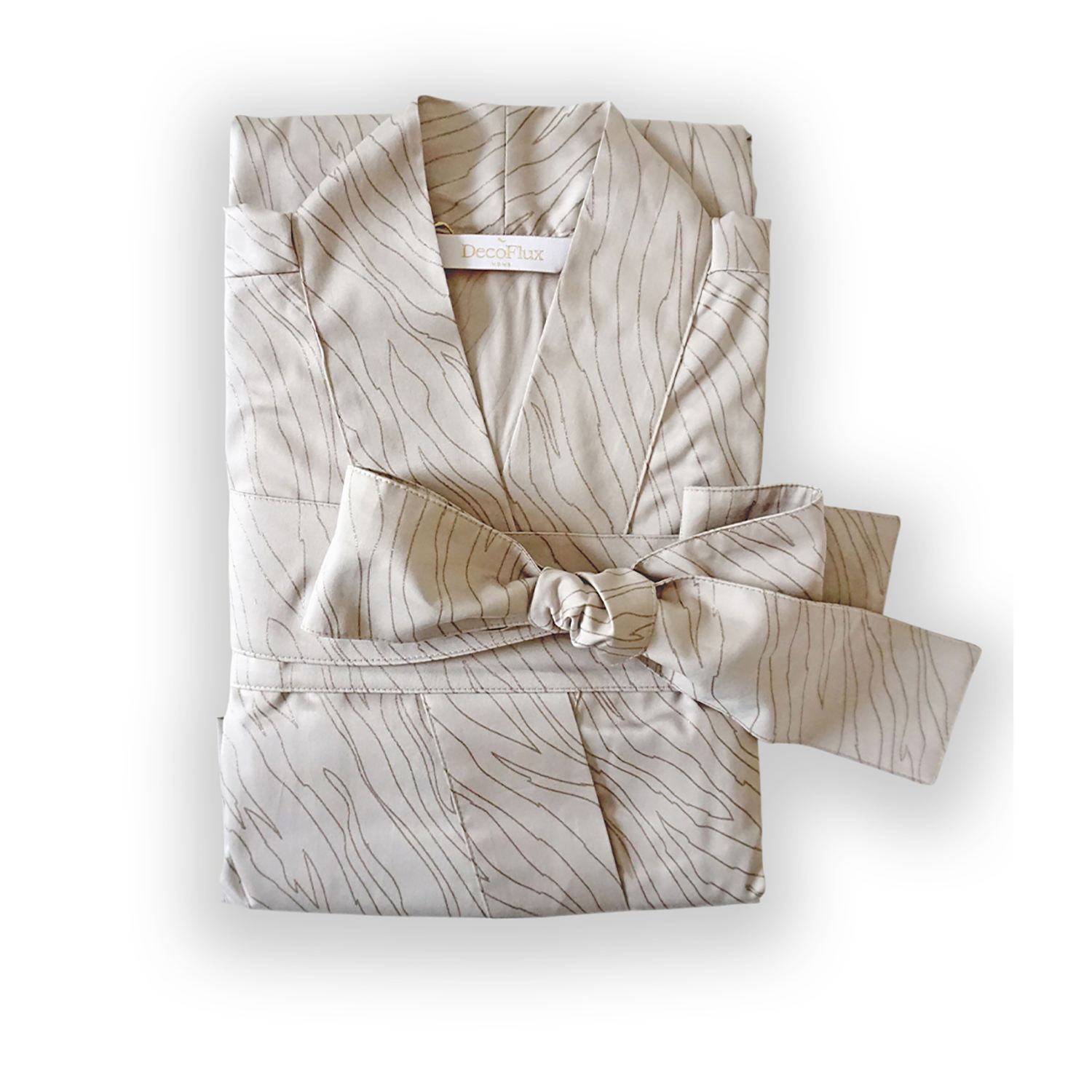 Decoflux Home Women's Neutrals Bathrobe Kimono Sand Almond