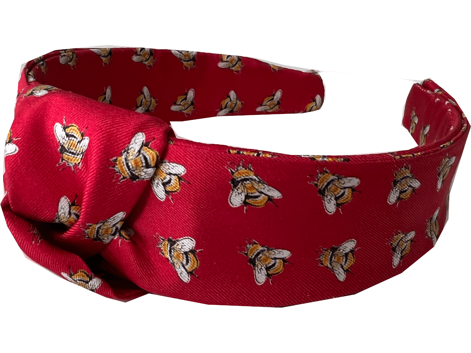 Women’s Red Buzzed Italian Silk Knotted Headband Lazyjack Press