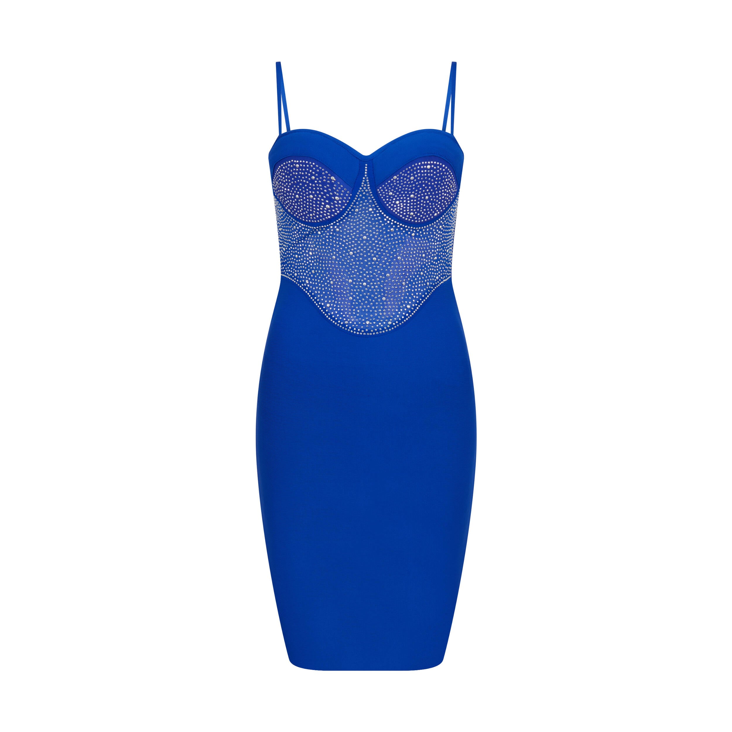 Women’s Blue / Silver Embellished Bandage Mini Dress In Cobalt Blue Small Sour Figs