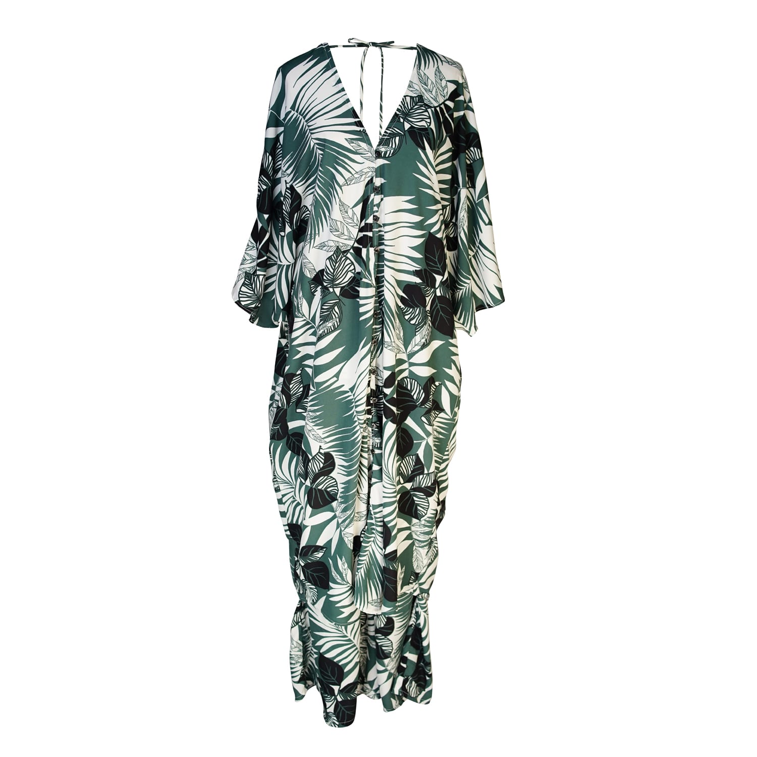 Jennafer Grace Green / White Santiago Verde Tunic Caftan Set In Green/white