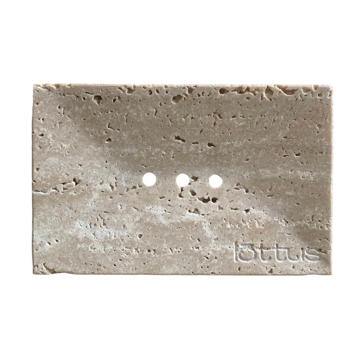 Lottus Skincare White Travertine Stone Soap Dish