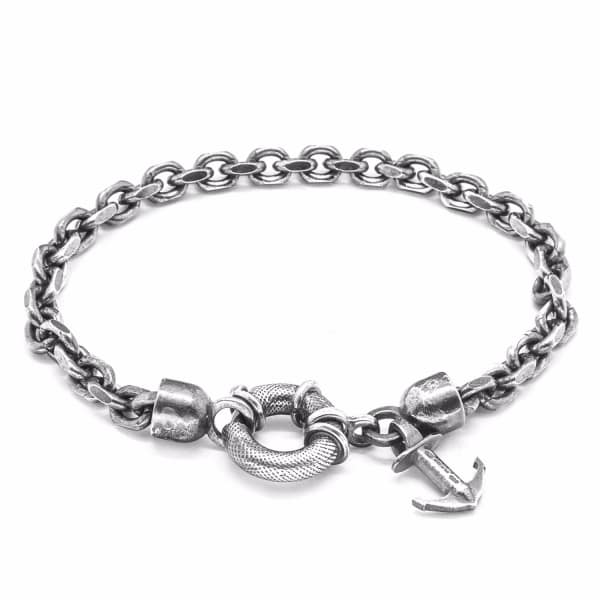 ANCHOR & CREW MEN'S SILVER SALCOMBE CHAIN BRACELET