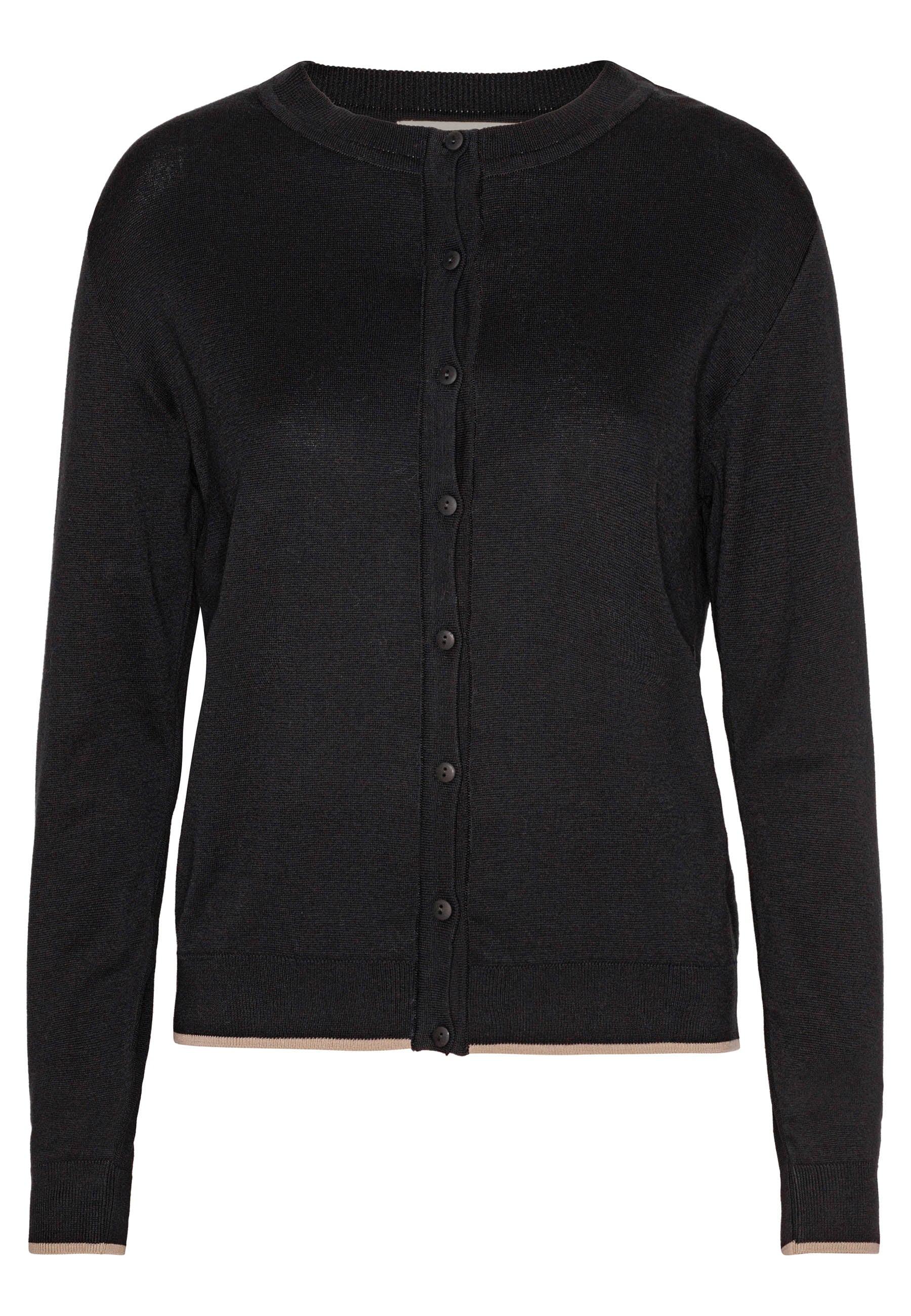 Grobund Women's  Rine Knit Cardigan - The One In Black With Contrast Edge In Black