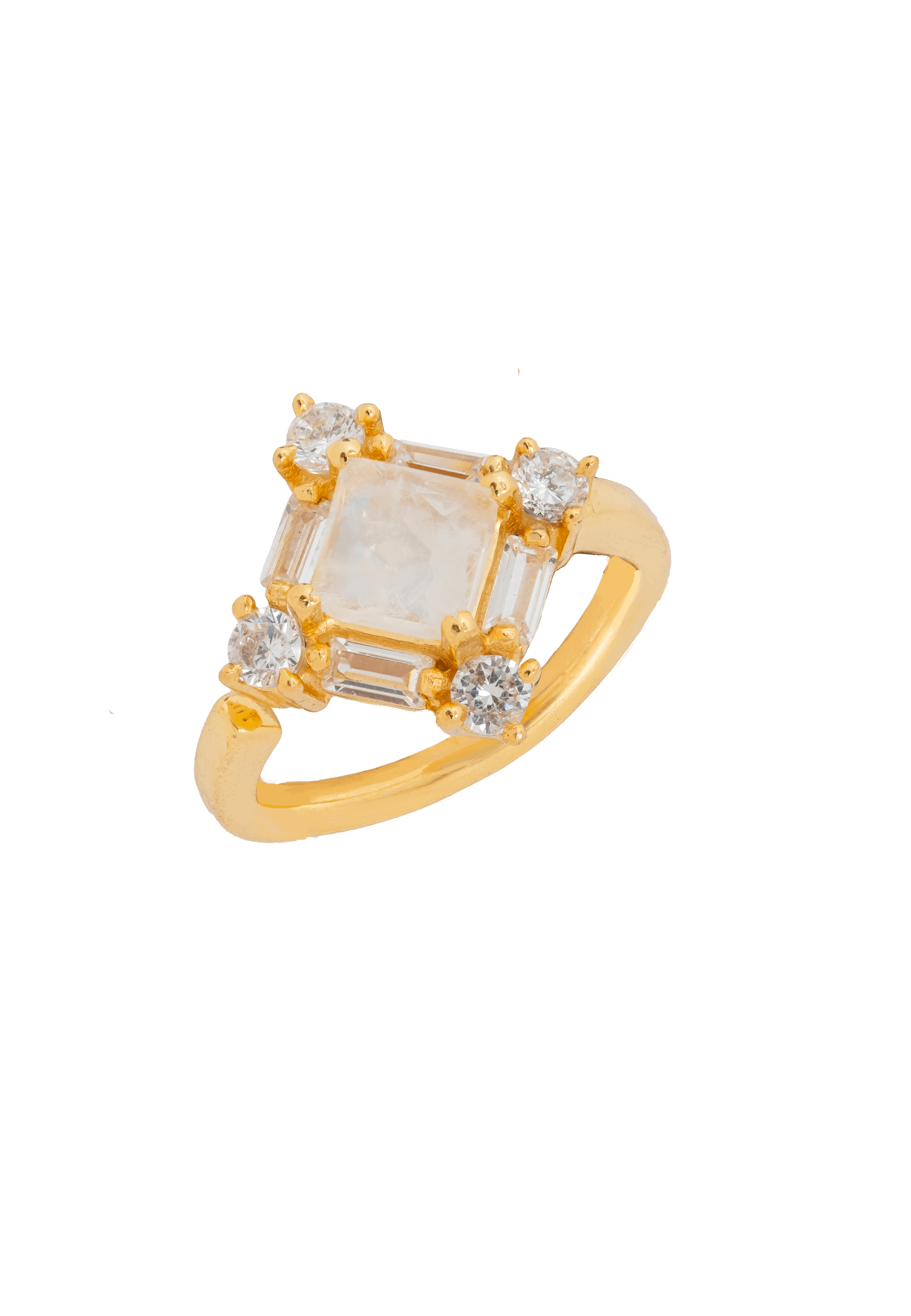 Lavani Jewels Women's Polaris White Ring In Gold