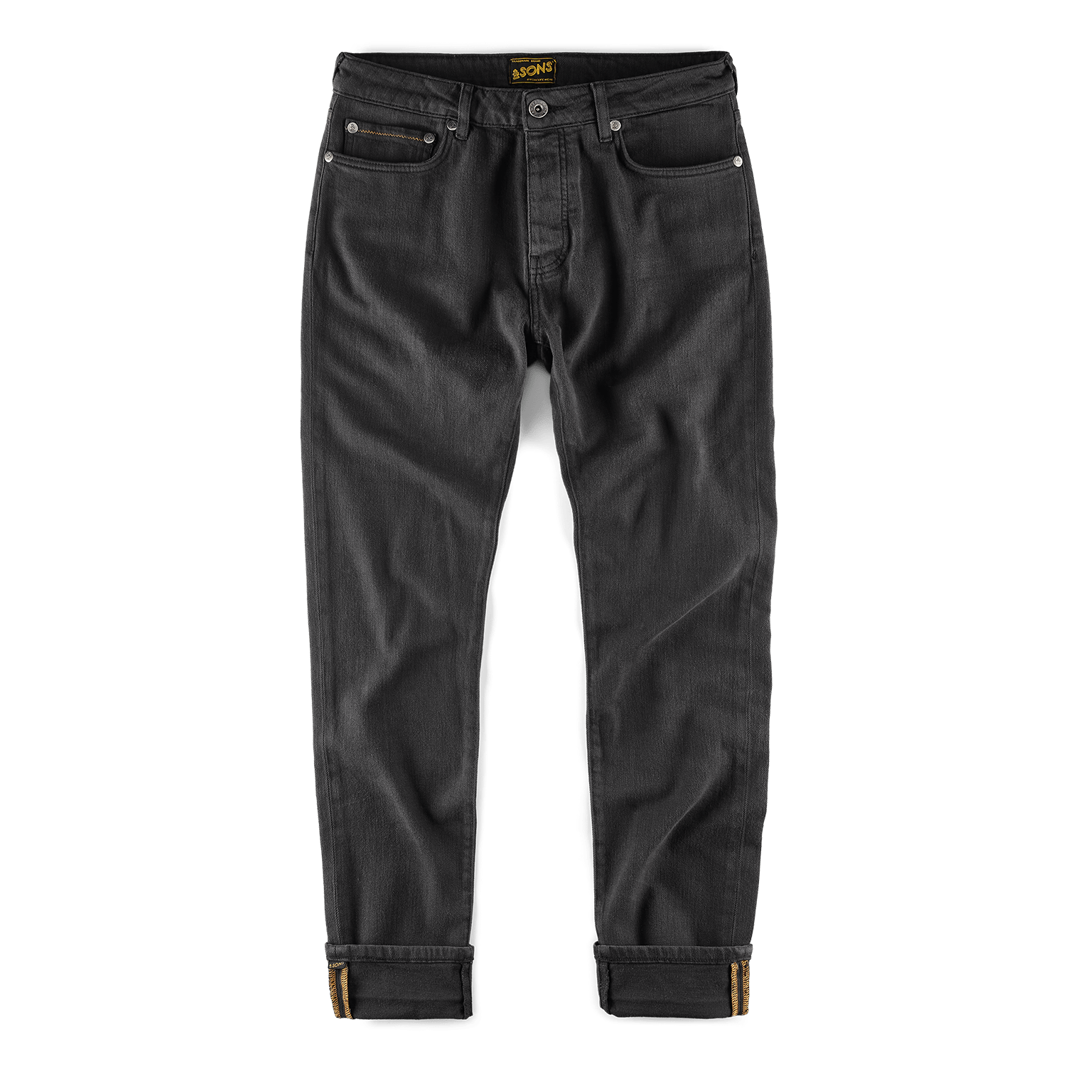 &sons Trading Co Men's Brandon Overdyed Jean Black Fade 2 In Black