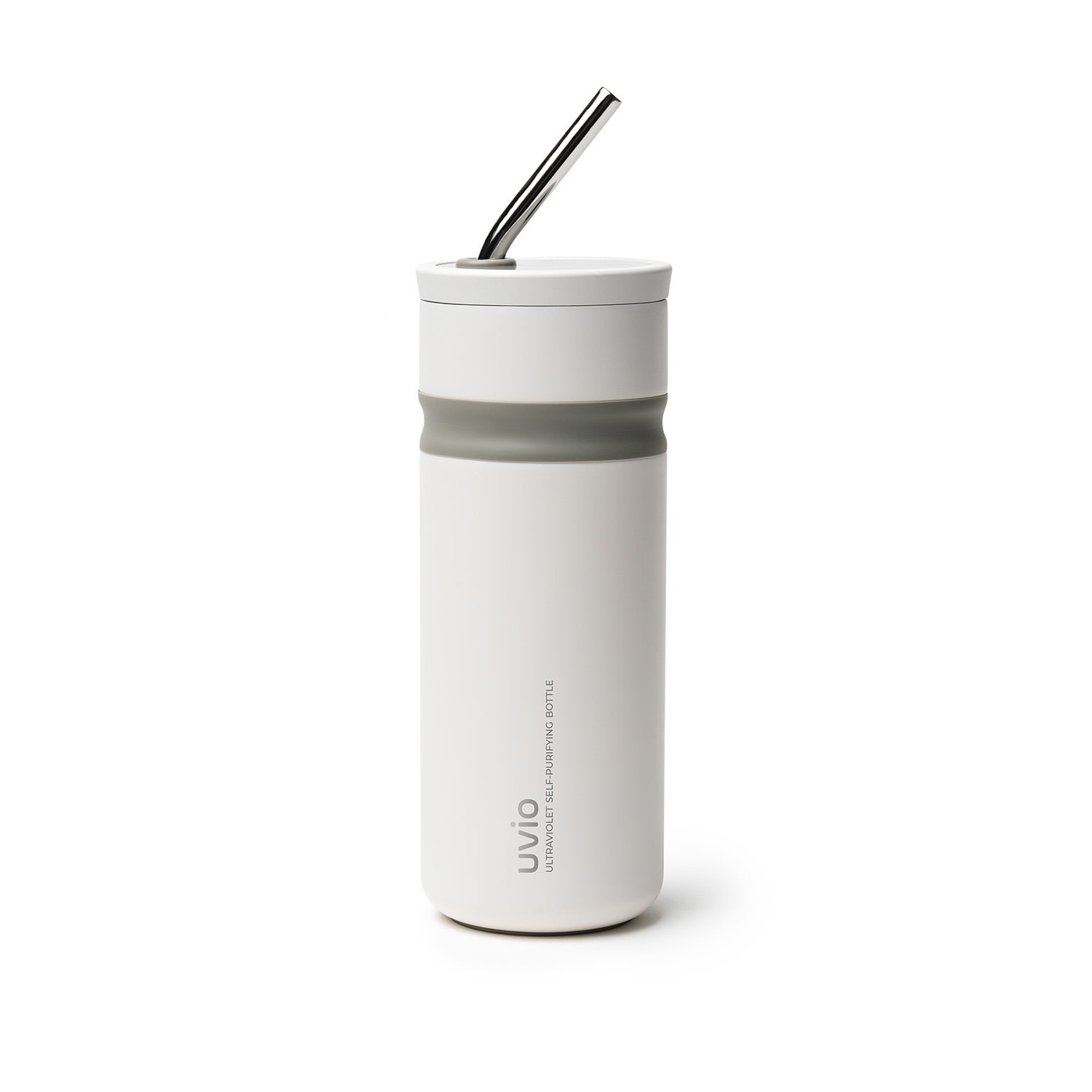 Uvio Ultraviolet Self-Purifying Straw Water Bottle-Glacier White Ohom