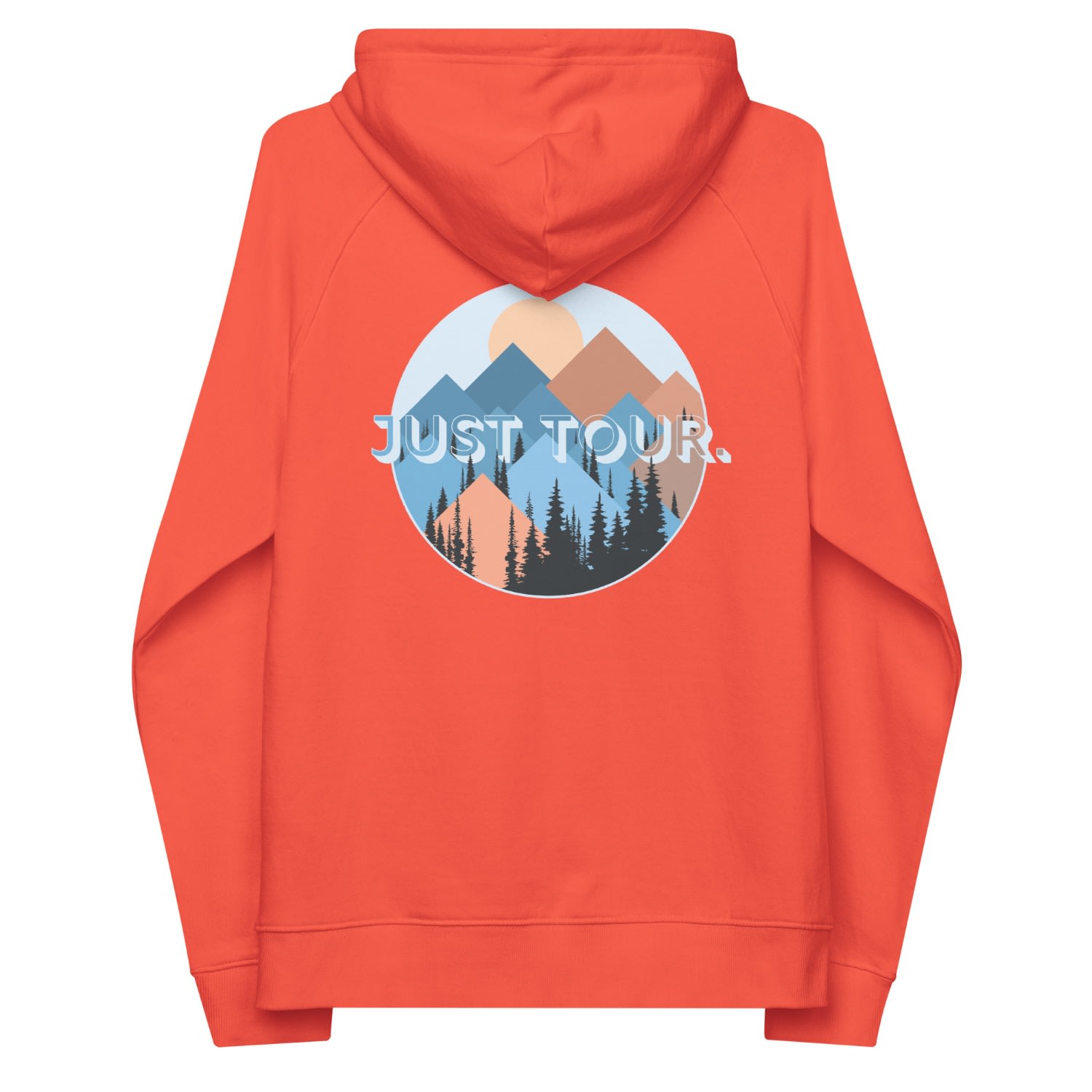 Anchor & Crew Burnt Orange Just Tour. Seeker Organic Cotton Raglan Hoodie - Women In Orange