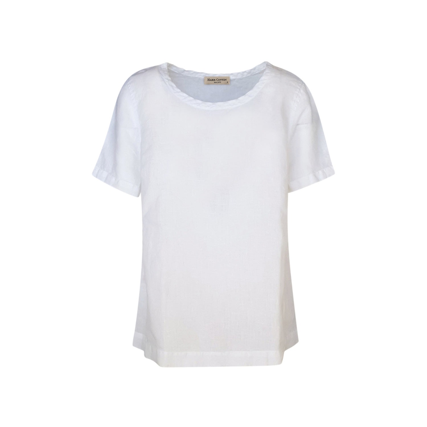 Women’s Linen T-Shirt - White Extra Small Haris Cotton