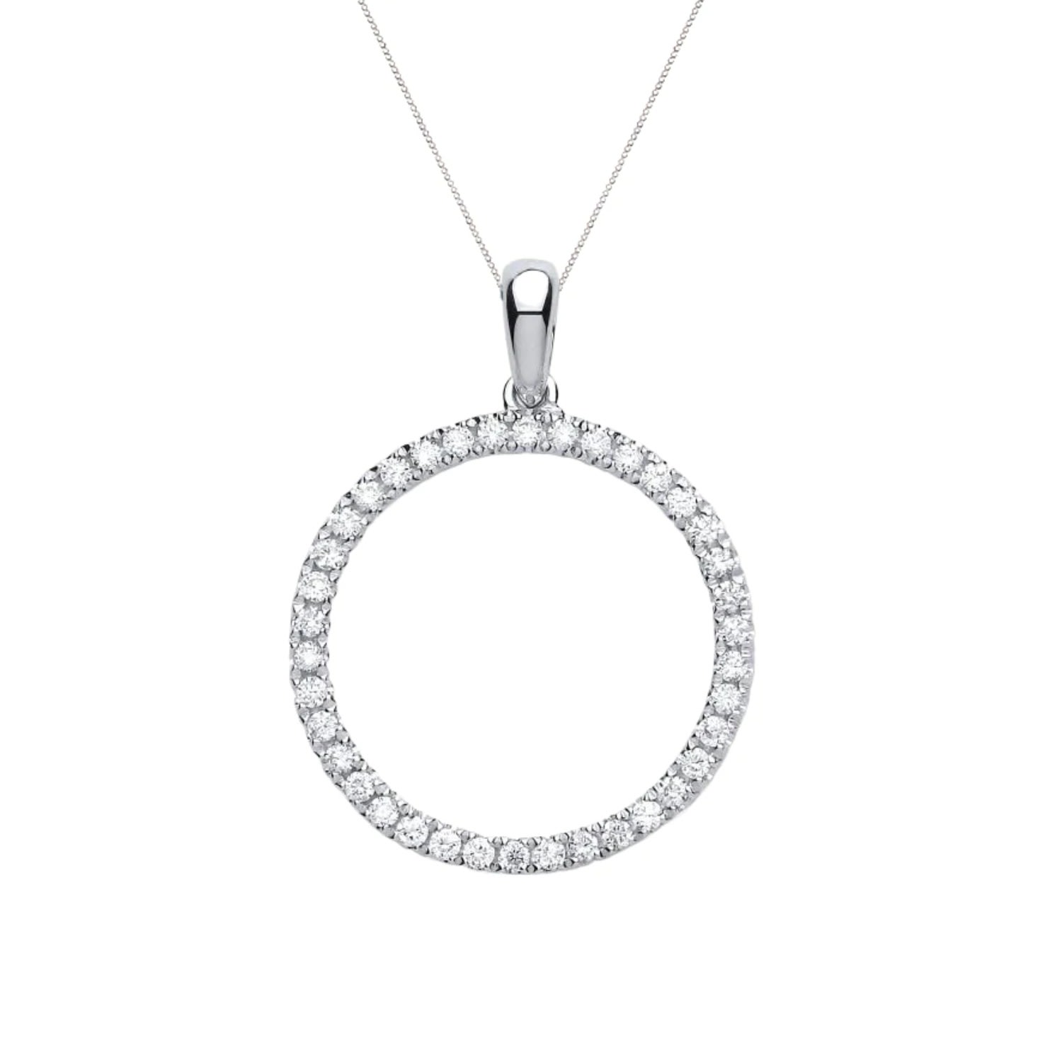 Women’s Gold / White Diamond Circle Pendant Augustine Jewels