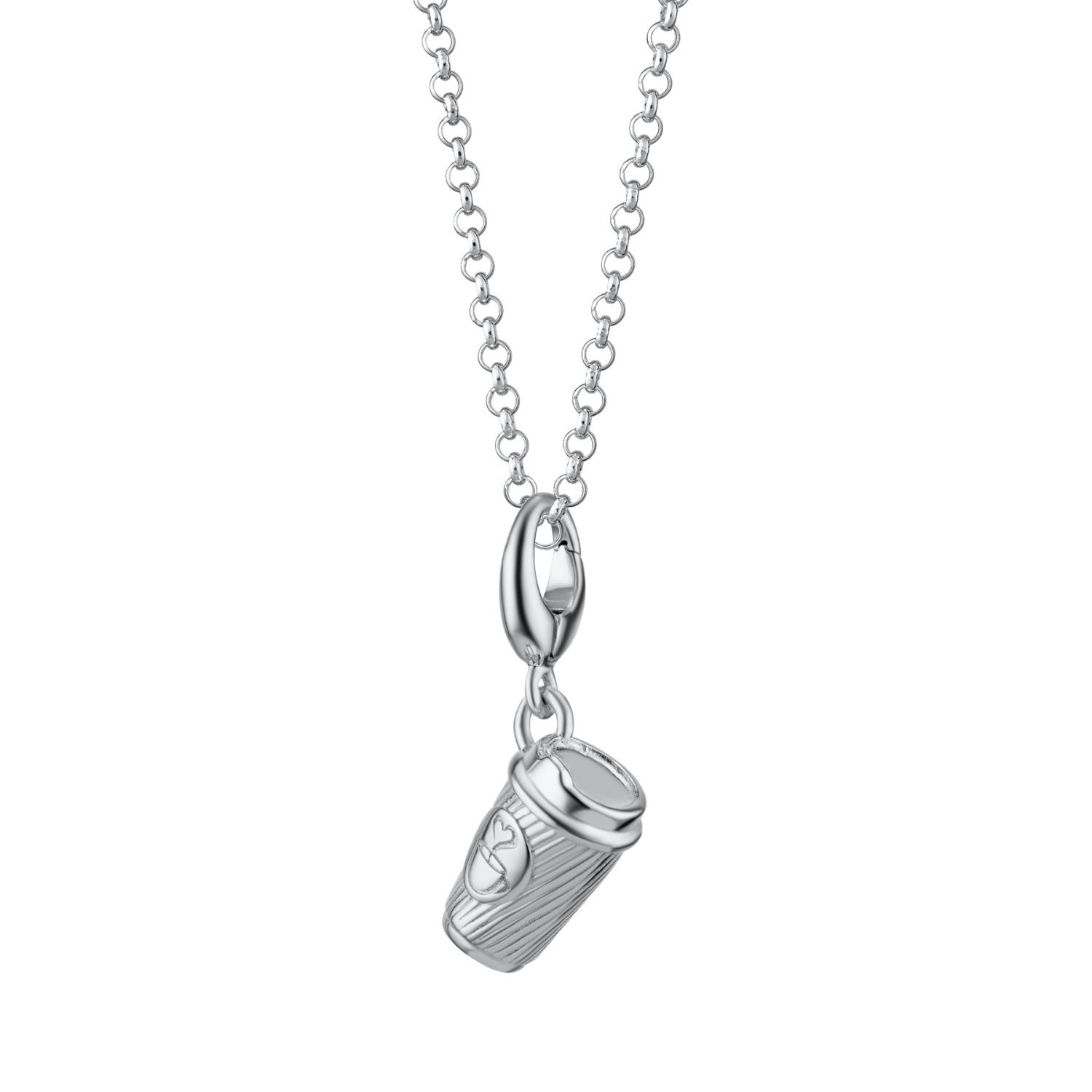 Lily Charmed Women's Sterling Silver Takeaway Coffee Cup Charm Necklace