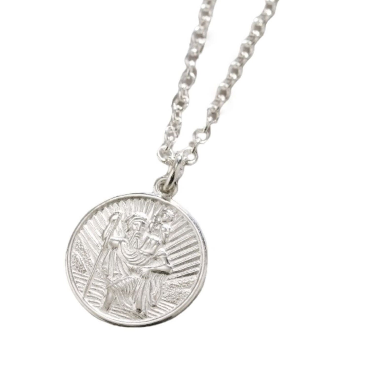 Men’s Sterling Silver St Christopher Necklace Posh Totty Designs