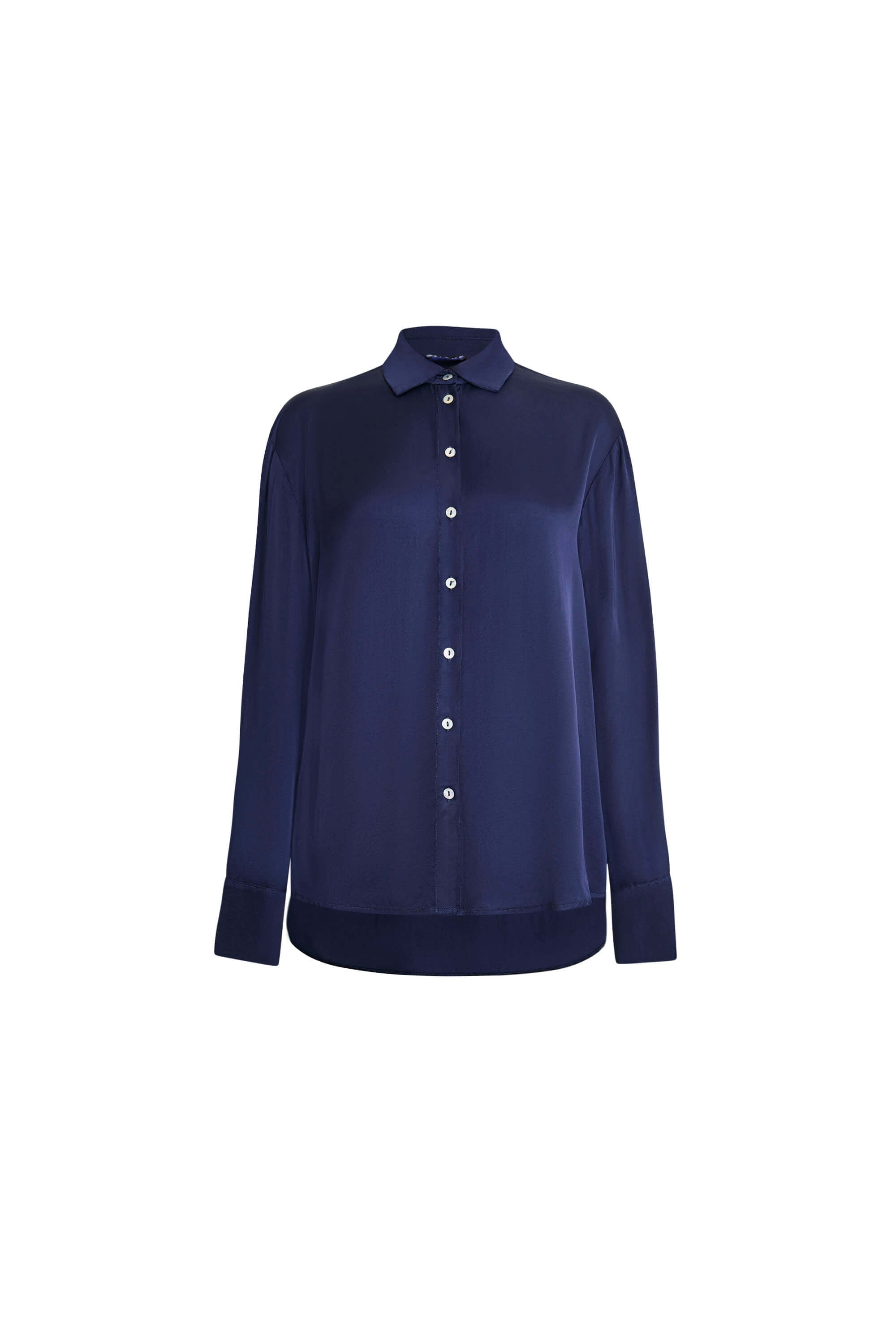James Lakeland Women's Blue Satin Finish Shirt In Blue