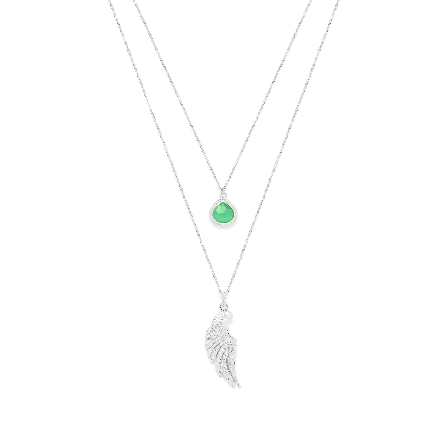 Seven Saints Women's Silver / Green Archangel Raphael Angel Of Healing Necklace In Silver/green