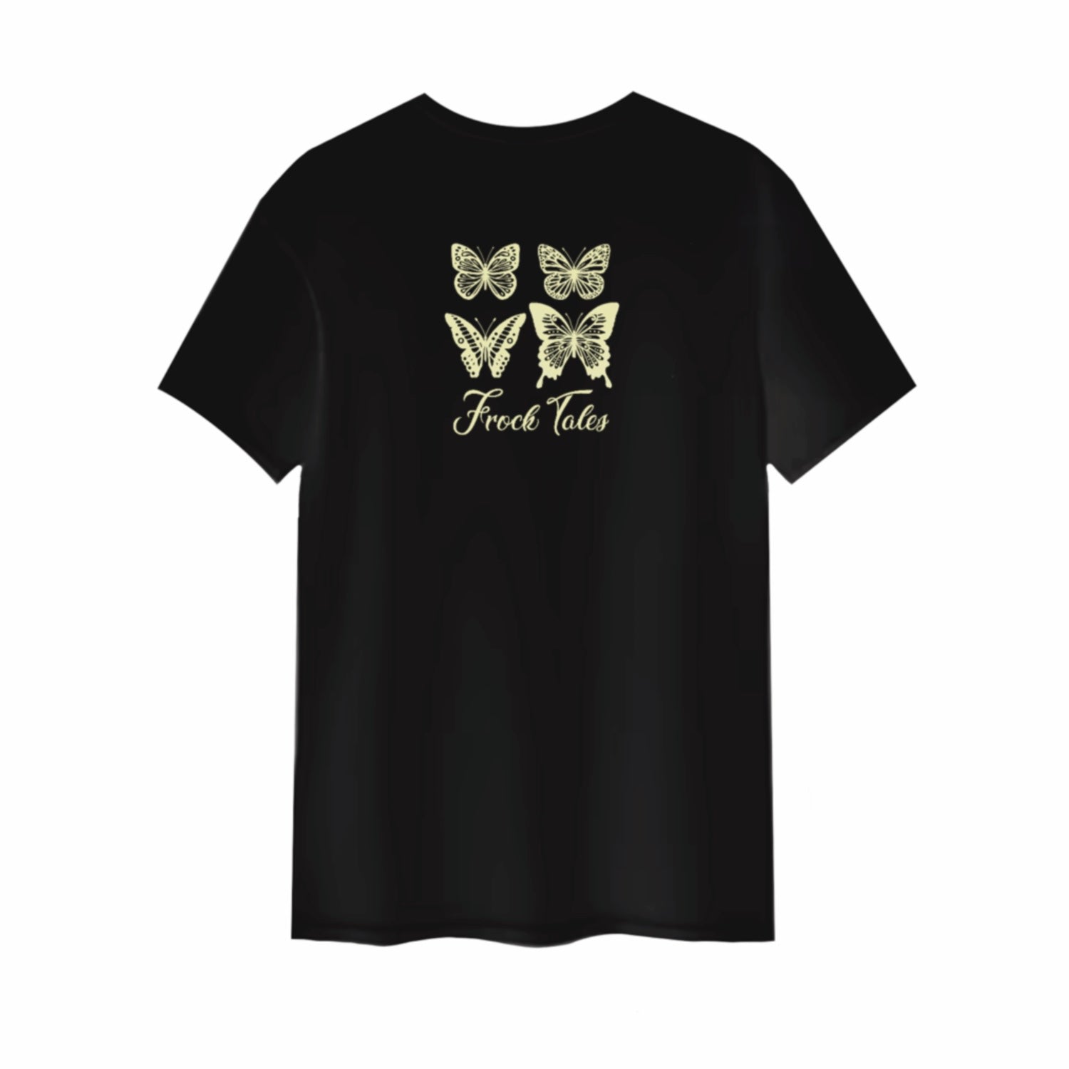 Women’s Frock Tales Butterfly Printed Organic Tee In Black L