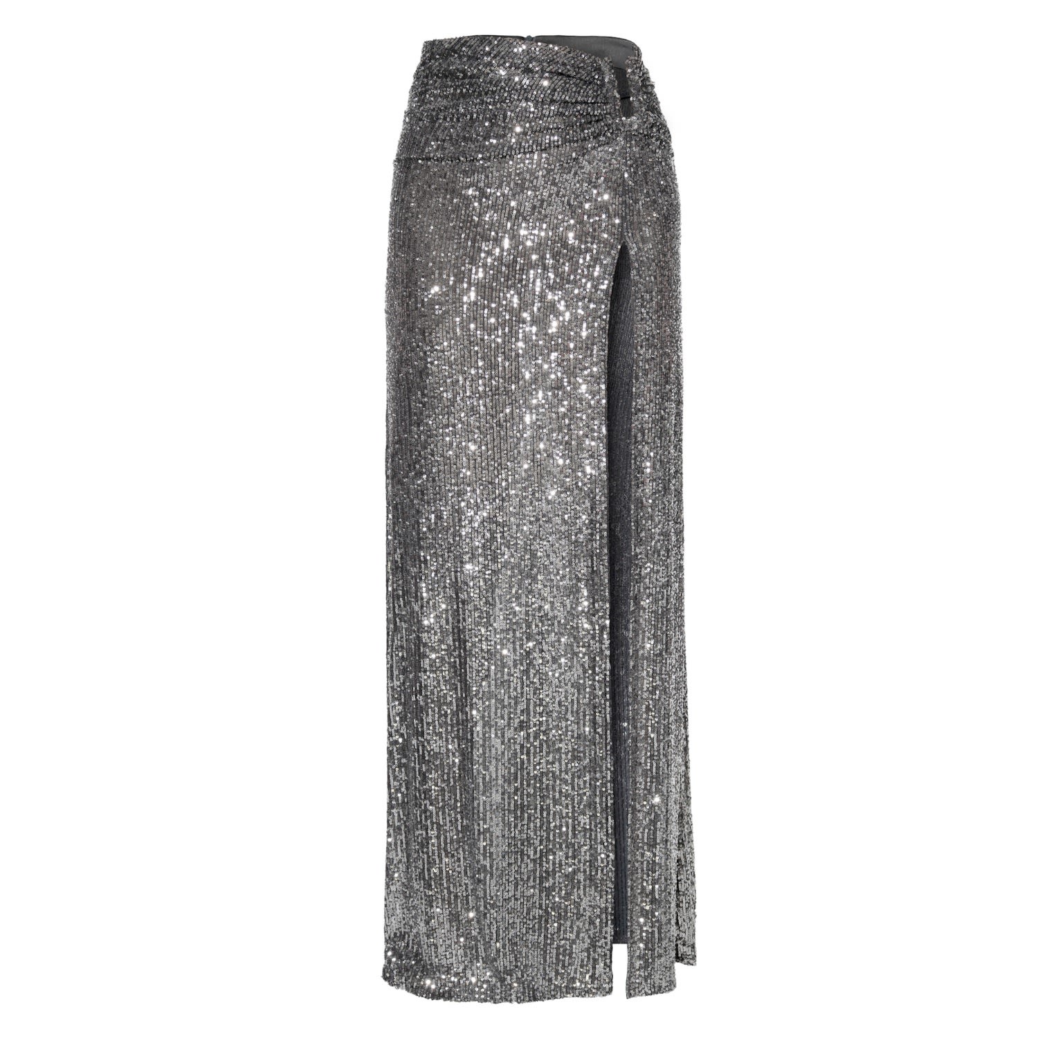 Aggi By Halewski Women's Elodia Silver Diamond Sequined Maxi Skirt In Silver