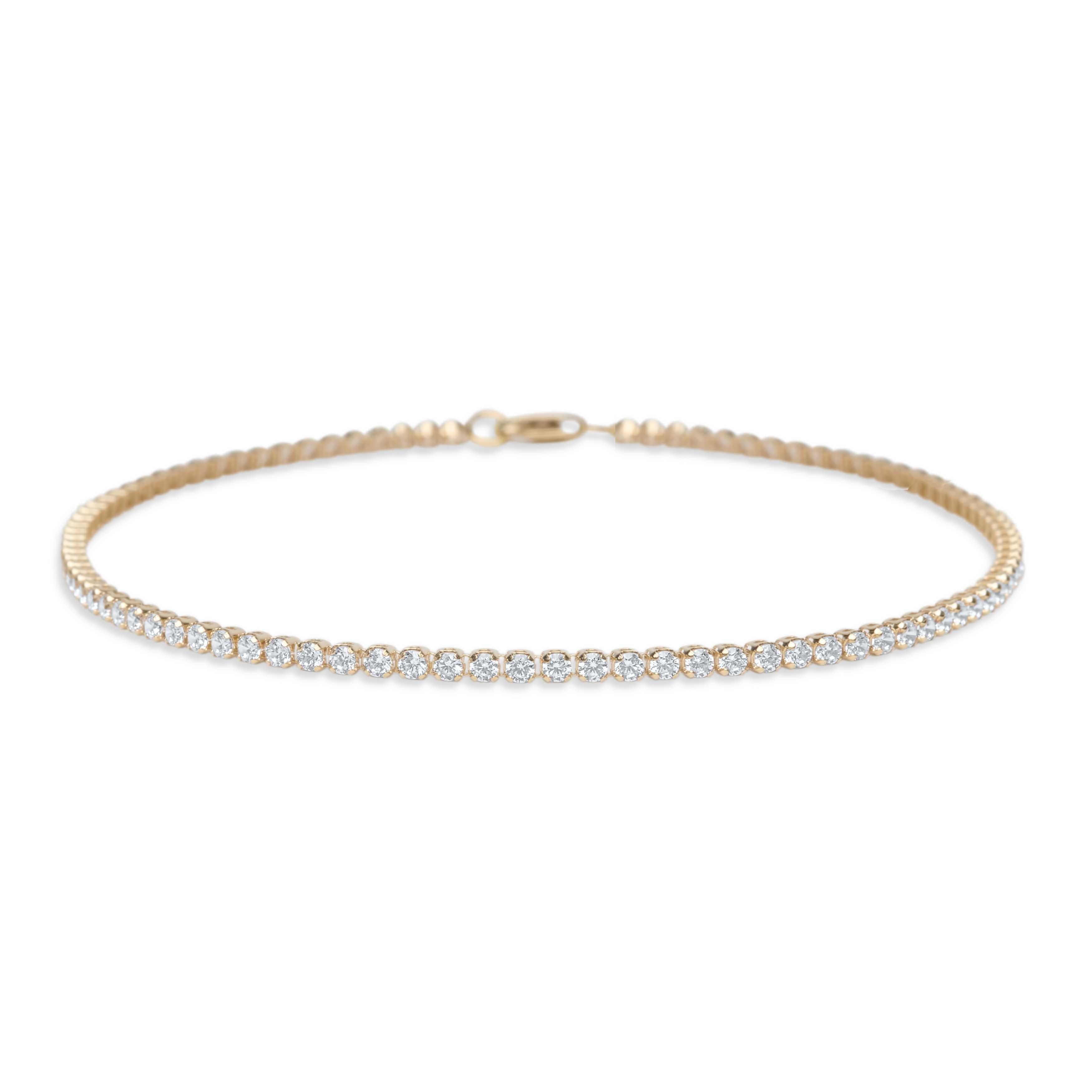 La Vie Jewelry Women's Thin Tennis  Bracelet- Gold Edition