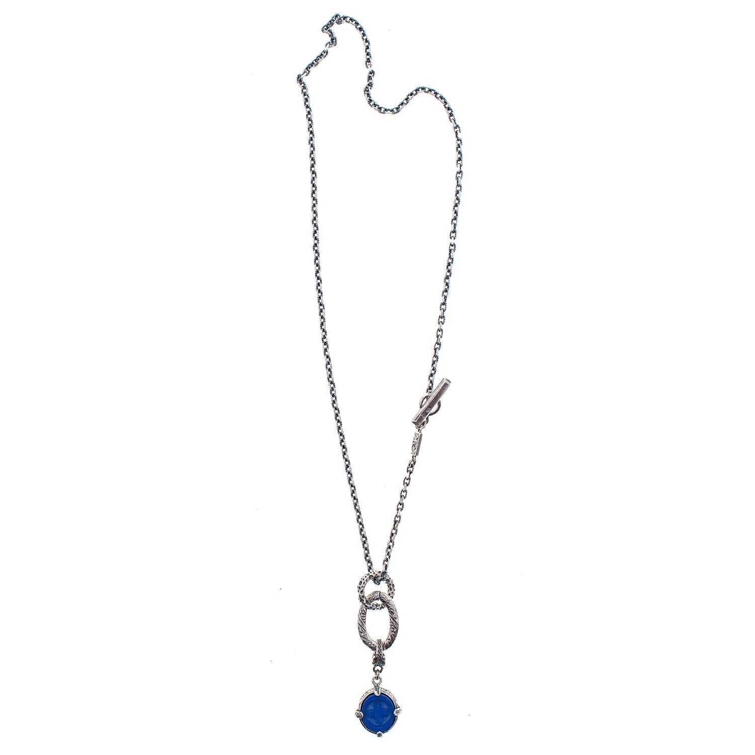 Gem Kingdom Men's Blue / Silver Rebel Rebel - Sterling Silver Necklace With Lapis
