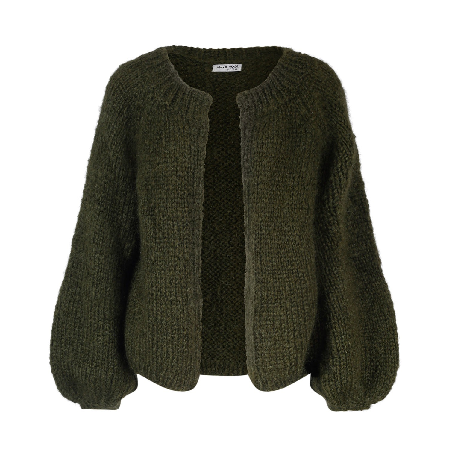 Tirillm Women's "soy" Hand Knitted Chunky Mohair Cardigan Dark Green In Green
