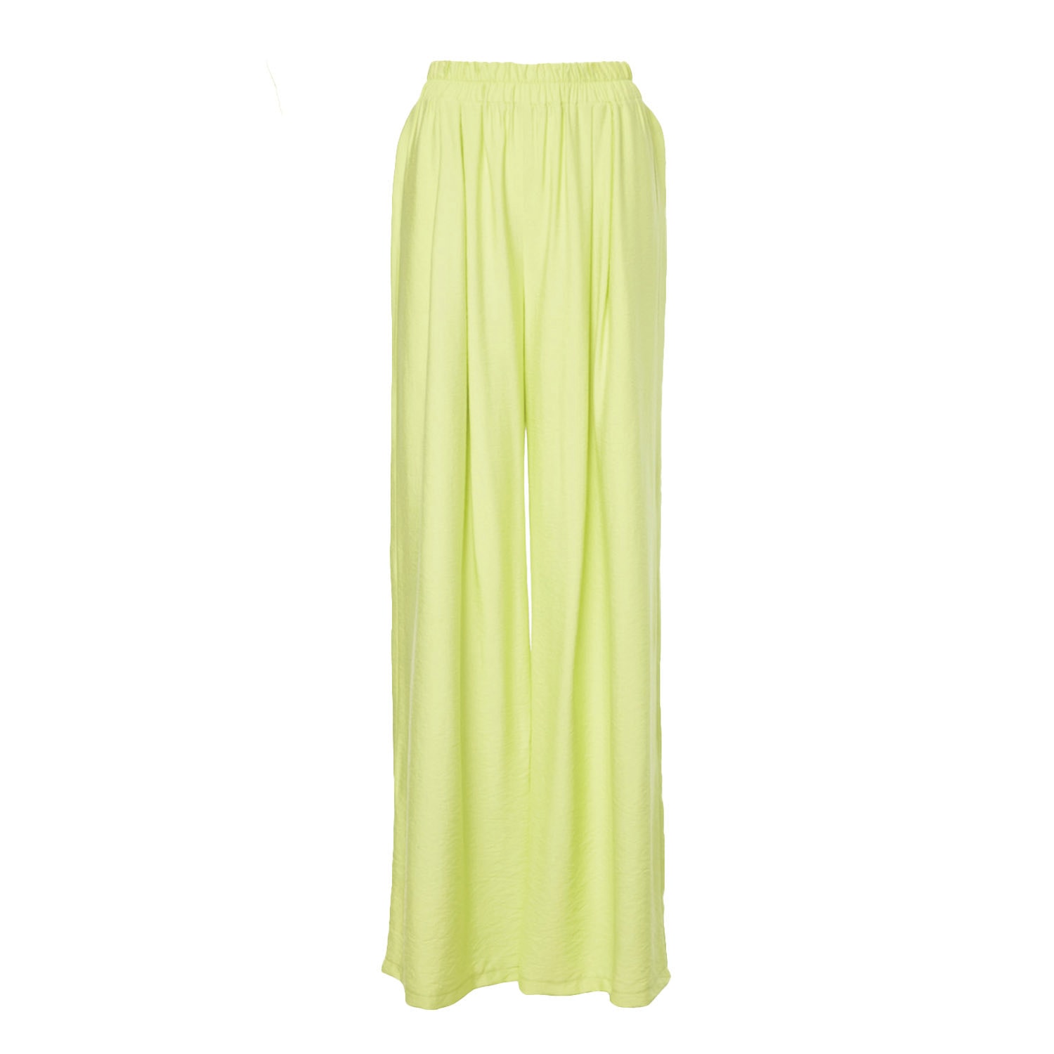 Bluzat Women's Yellow / Orange Lime Linen Wide Leg Trousers In Yellow/orange