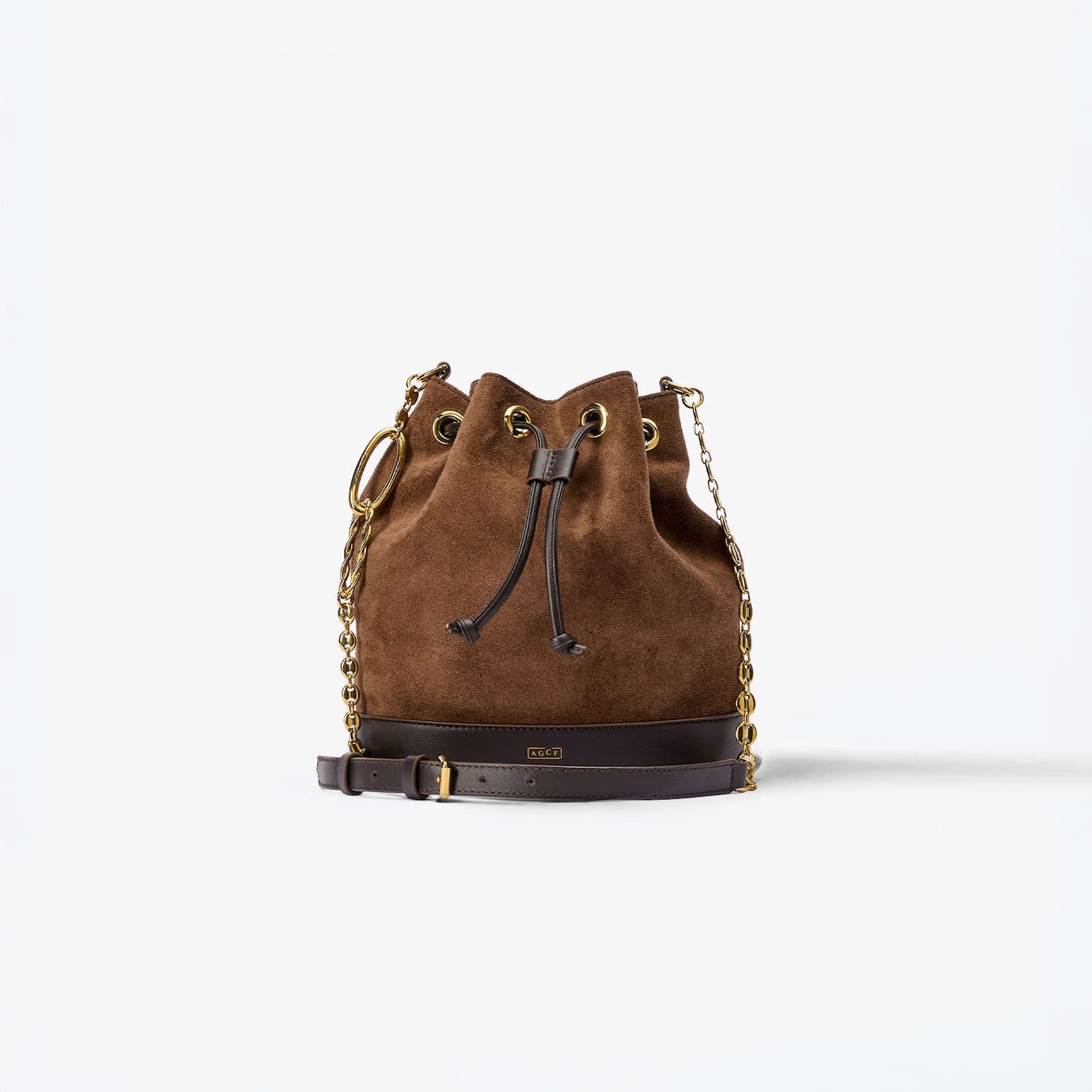 Agcf Women's Brown Savoy Bucket Bag Chocolate Suede In Brown