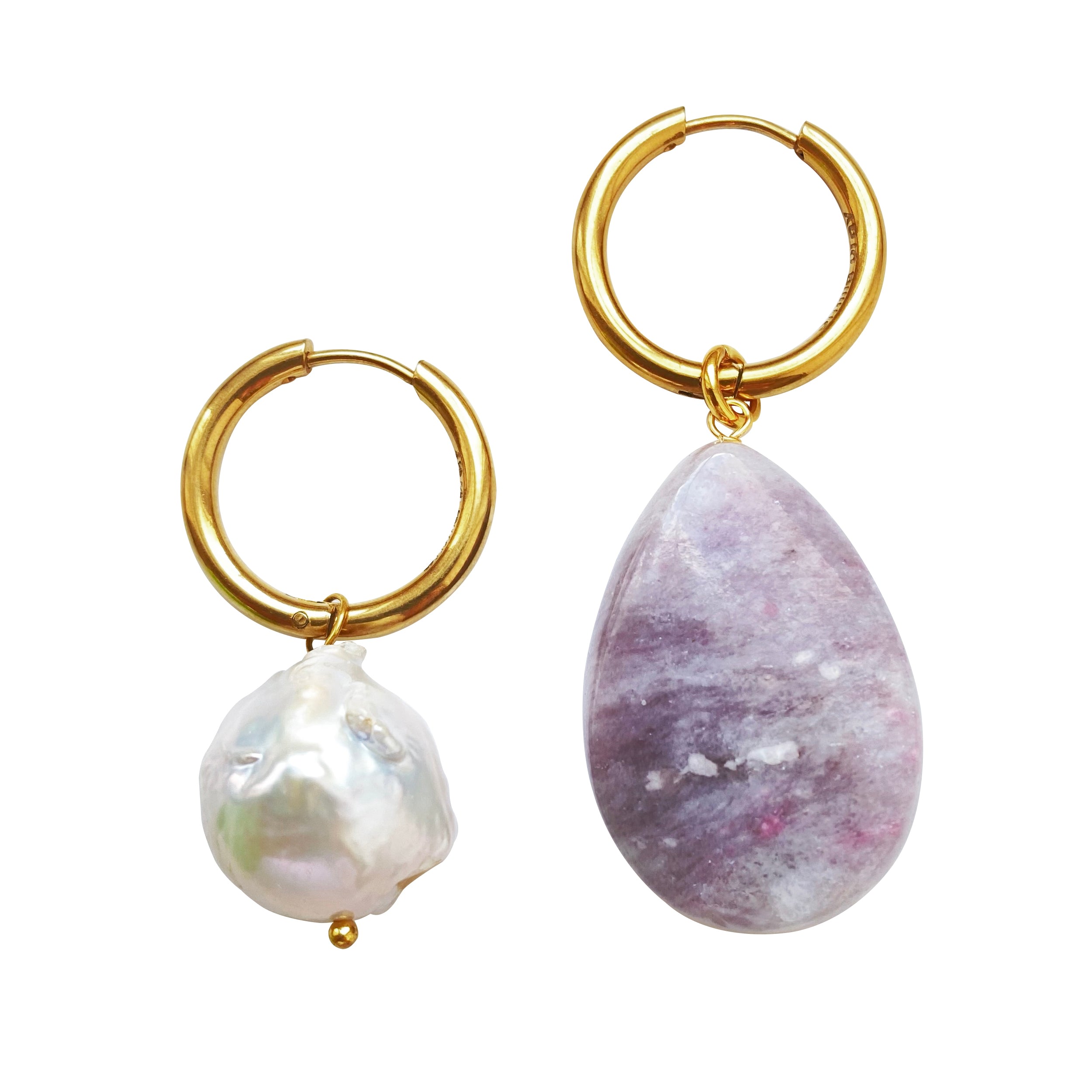 Women’s Gold / Pink / Purple Hoop Earrings Khloé Smilla Brav