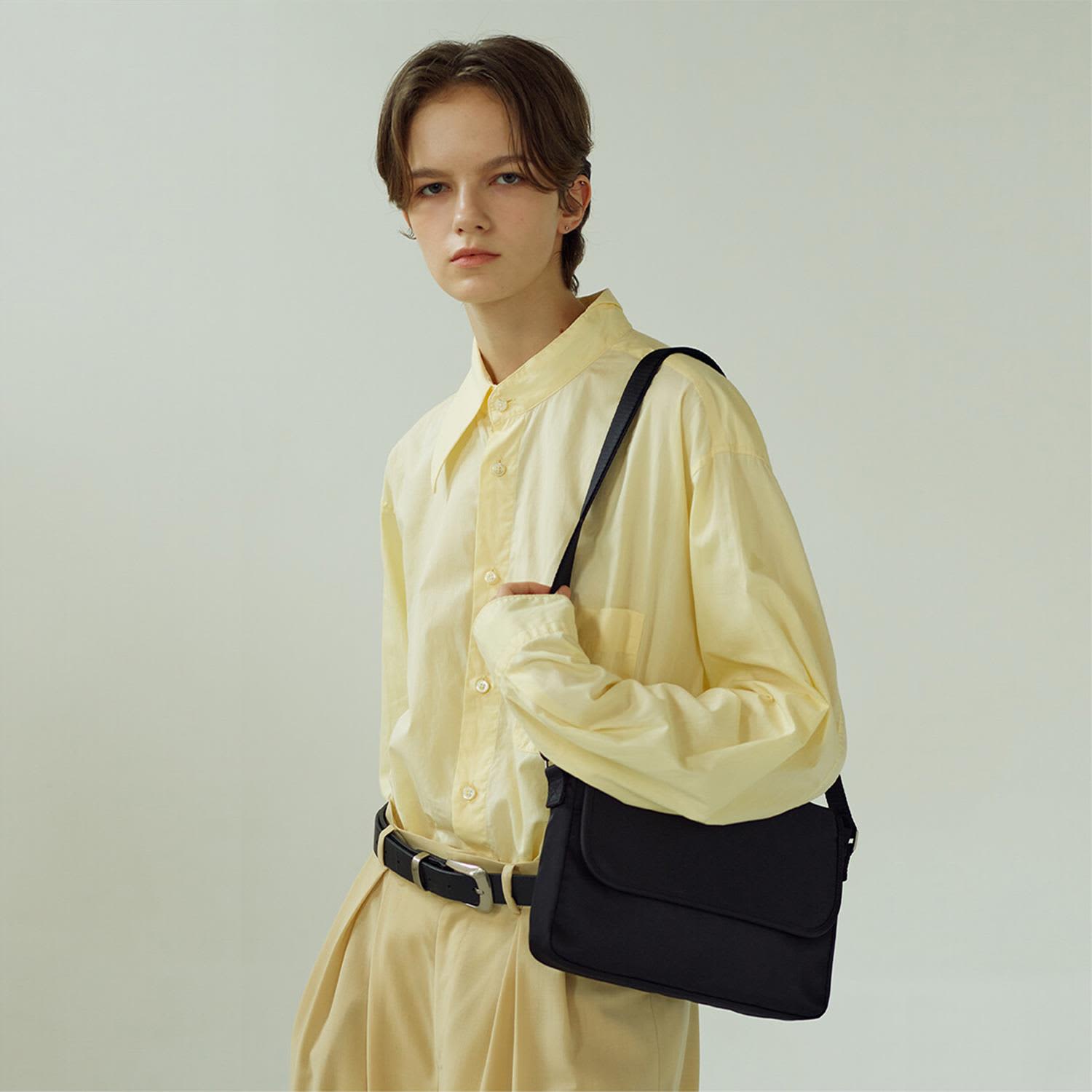 ☆HAH ARCHIVE☆ Round flap crossbody bag black S#RFCB Round Flap Crossbody Bag (Black) - HAH ARCHIVE Global