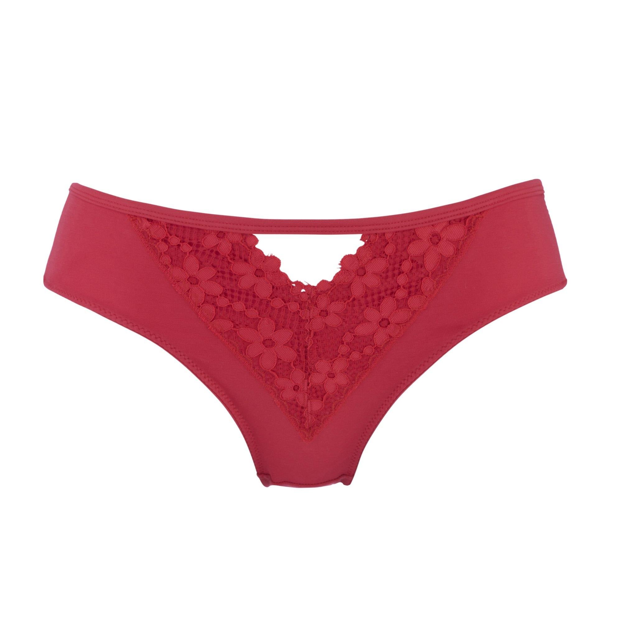 Women’s Passion Red - Silk & Organic Cotton Brief Small Juliemay Lingerie