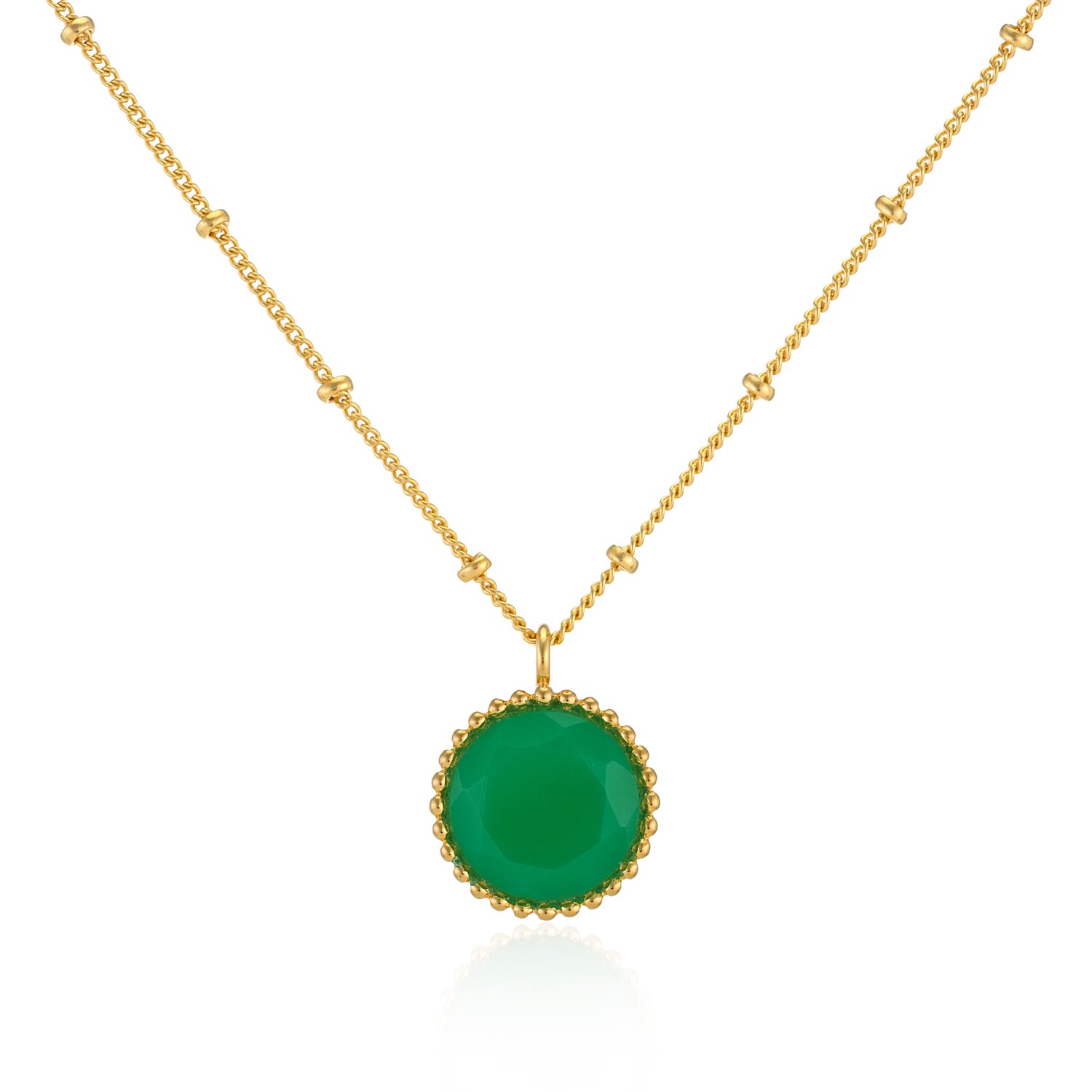 Auree Jewellery Women's Gold / Green Barcelona May Birthstone Necklace Chrysoprase In Multi
