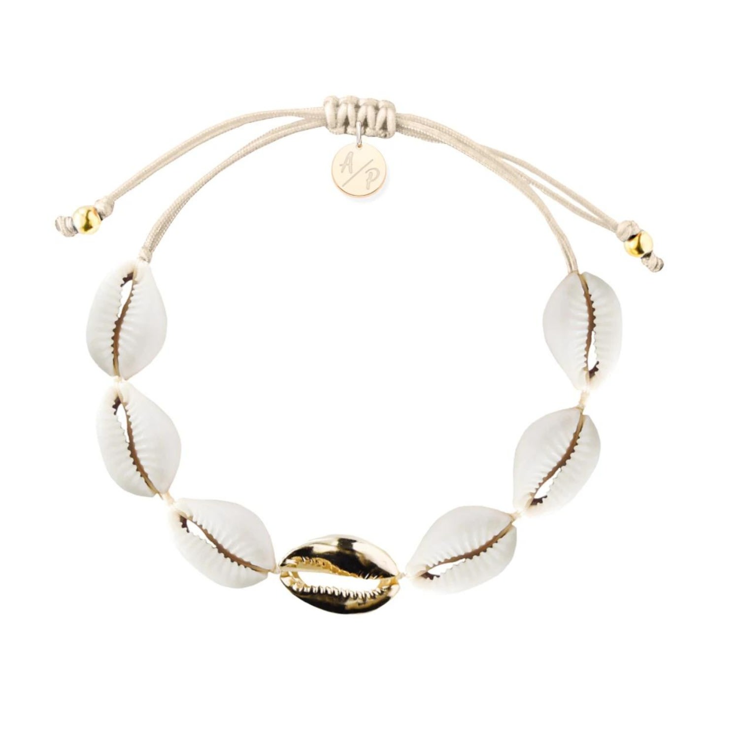Adriana Pappas Designs Women's White Single Mini Shell Bracelet - Gold Filled In White