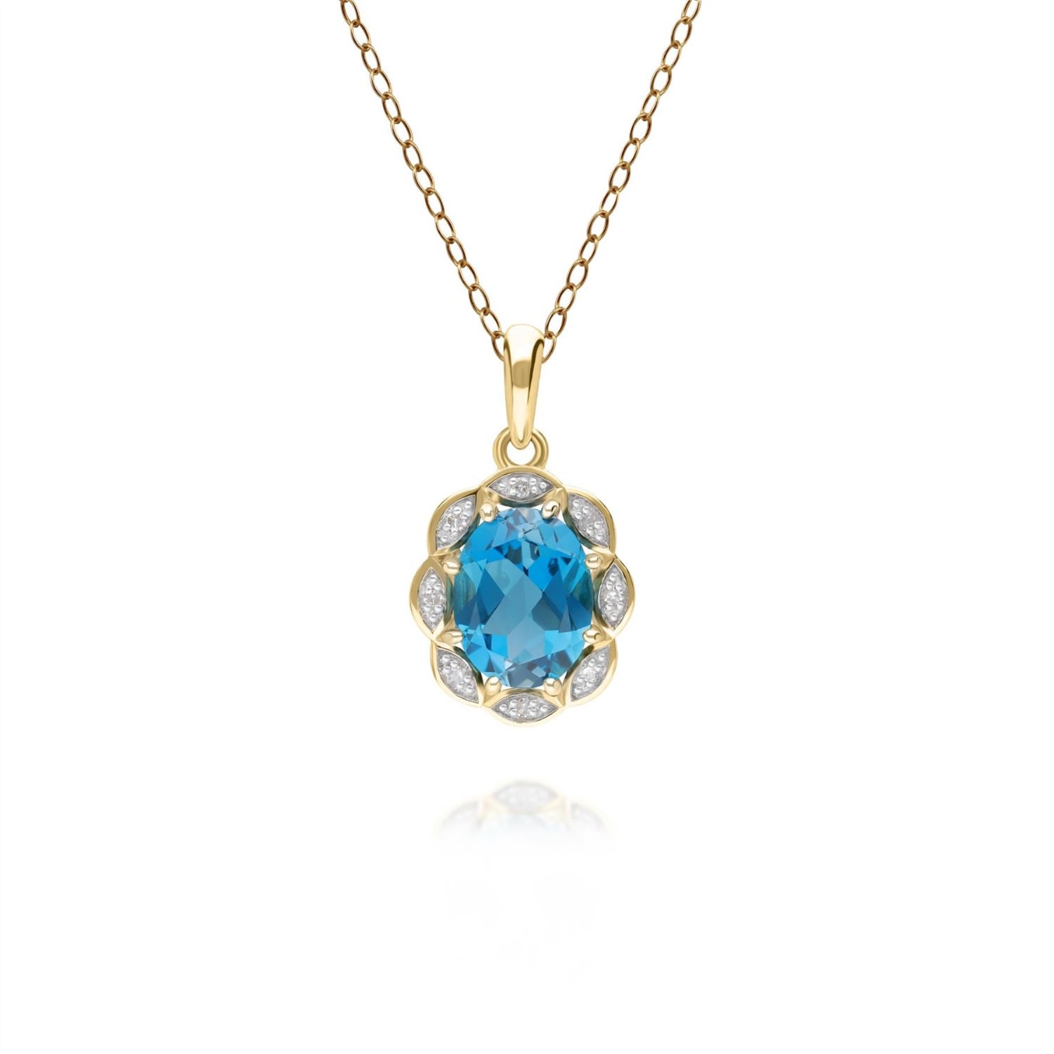 Women’s Gold / Blue London Blue Topaz And Diamond Pendant In Yellow Gold Gemondo