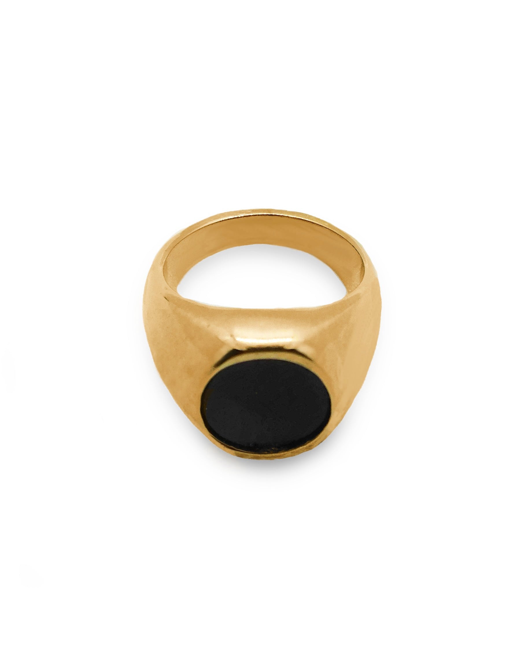 Women’s Gold Caro Oval Black Shell Ring Viea