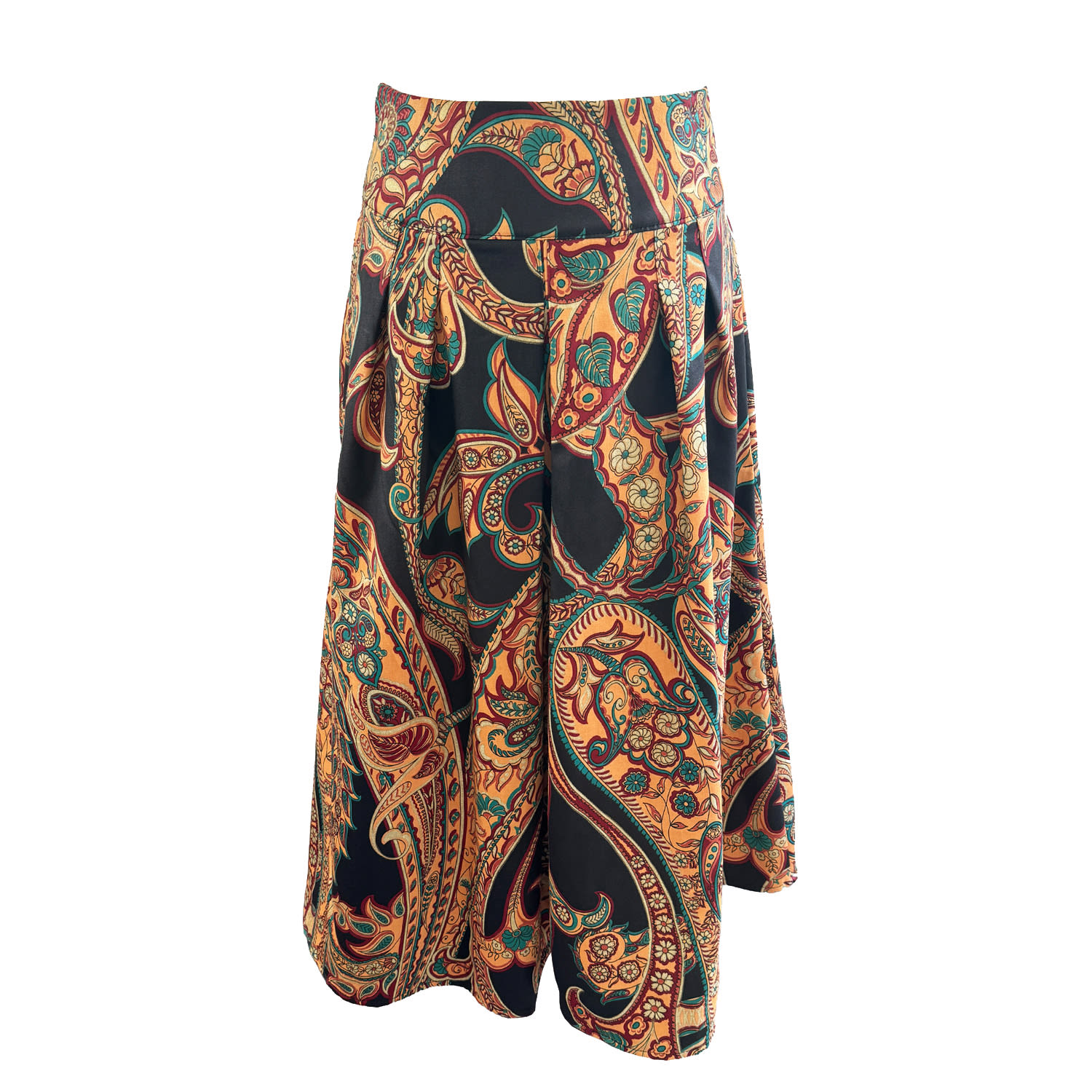 The Well Worn Women's Gold / Black The Dune Skirt – Paisley Print In Multi
