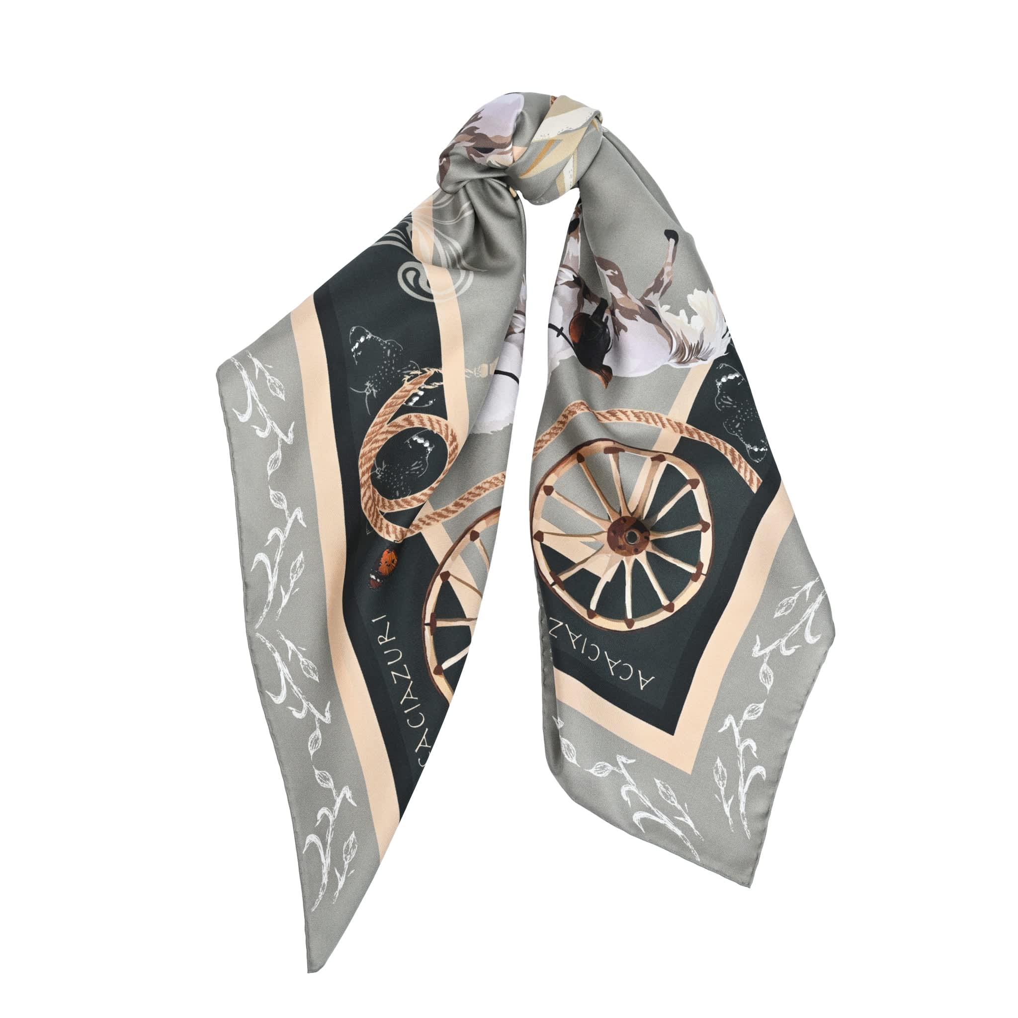 アクセサリー everyone classic silk scarf the-classic-equestrian-sage-