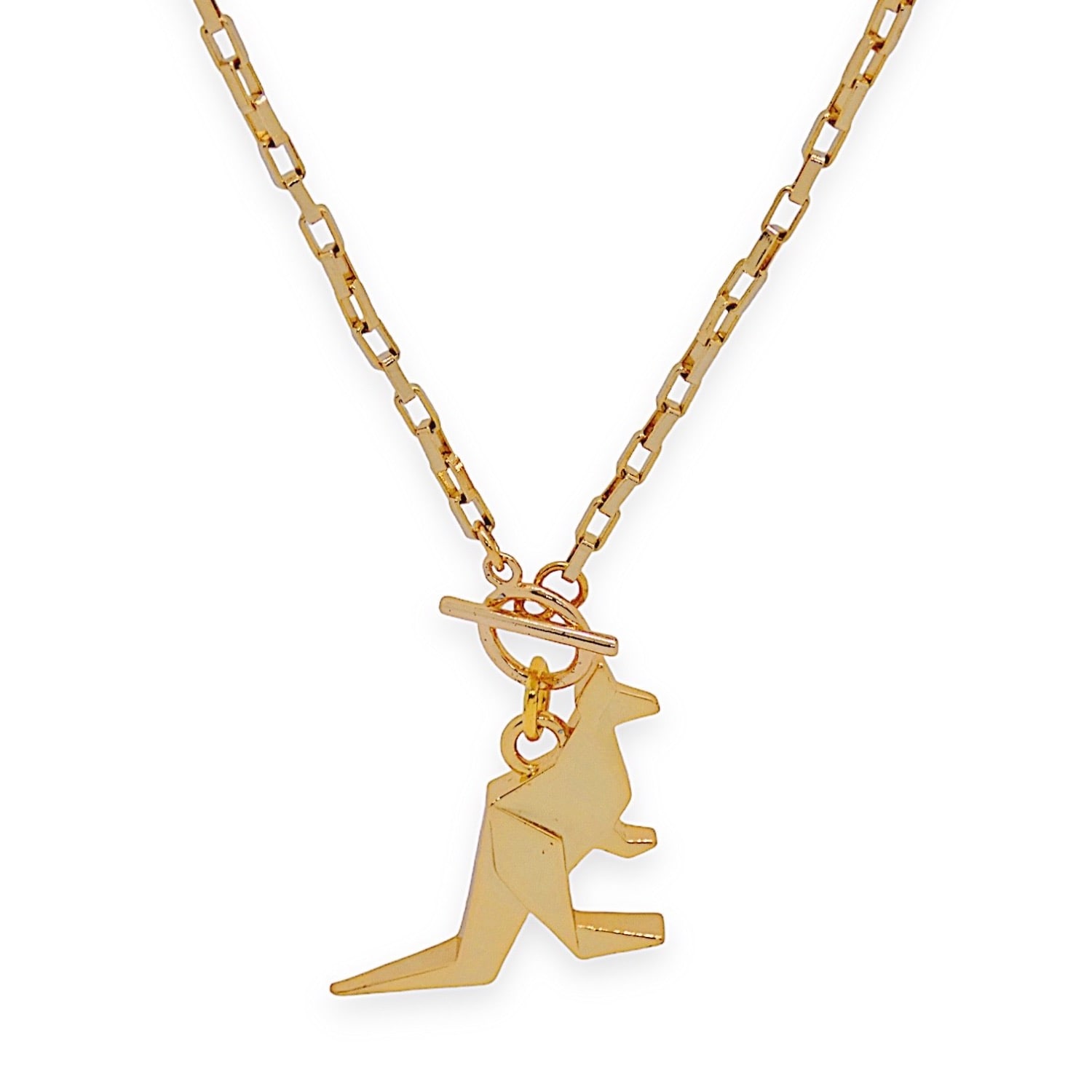 Valerie Chic Women's Gold Kangaroo Origami Necklace