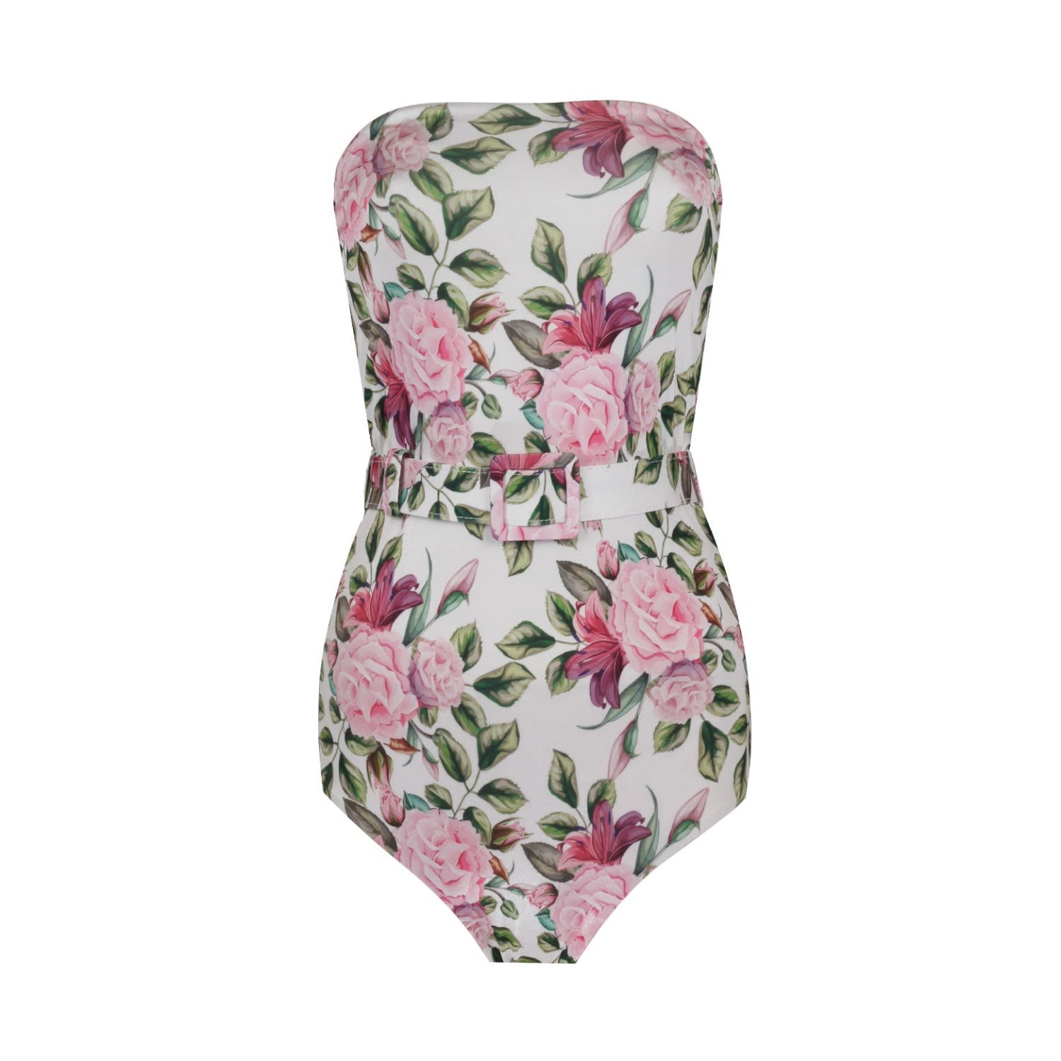 Nur Karaata Women's White Gladious Rose Swimsuit