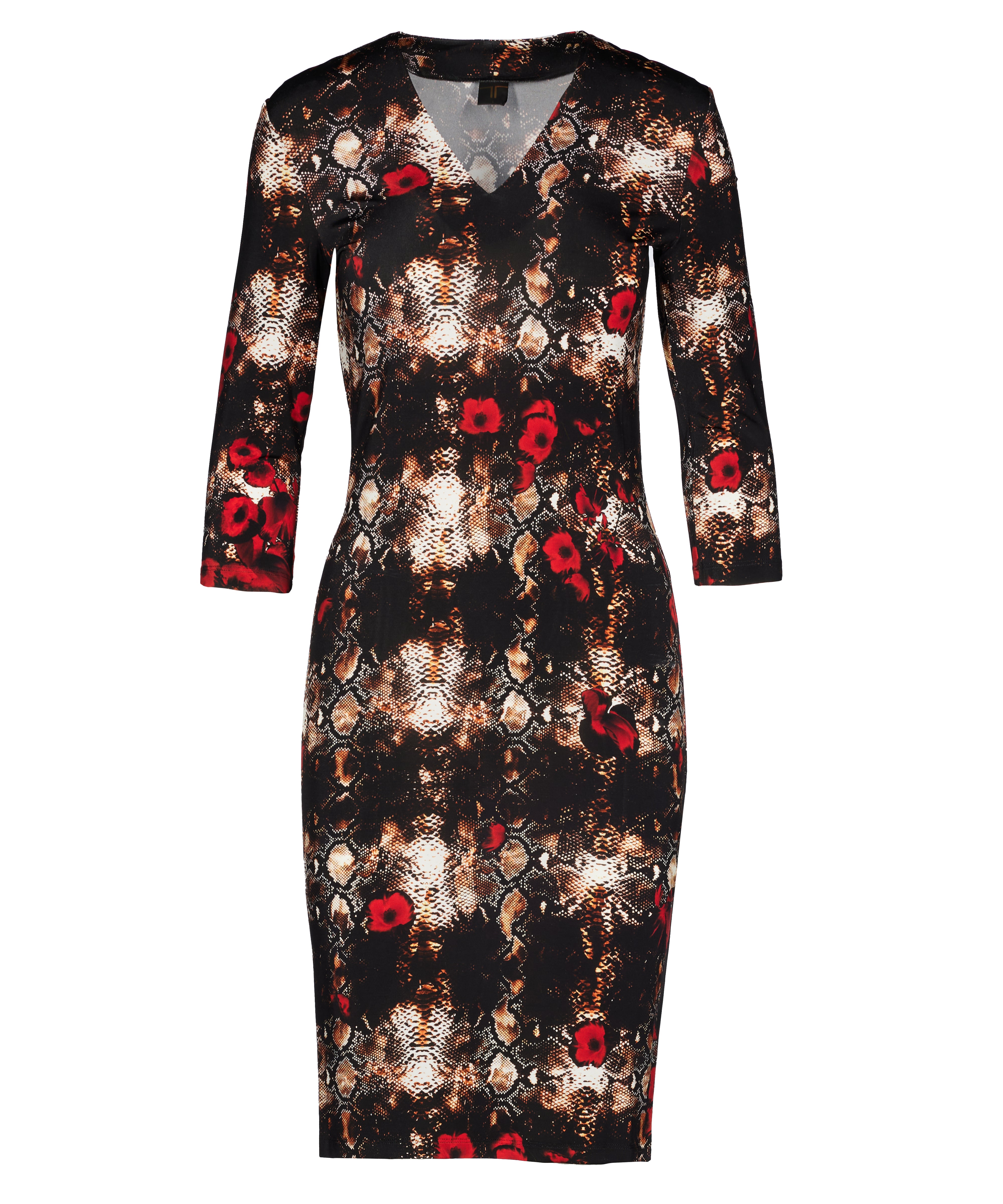 Tessitura Women's Brown / Red Snake Poppies Dress In Multi