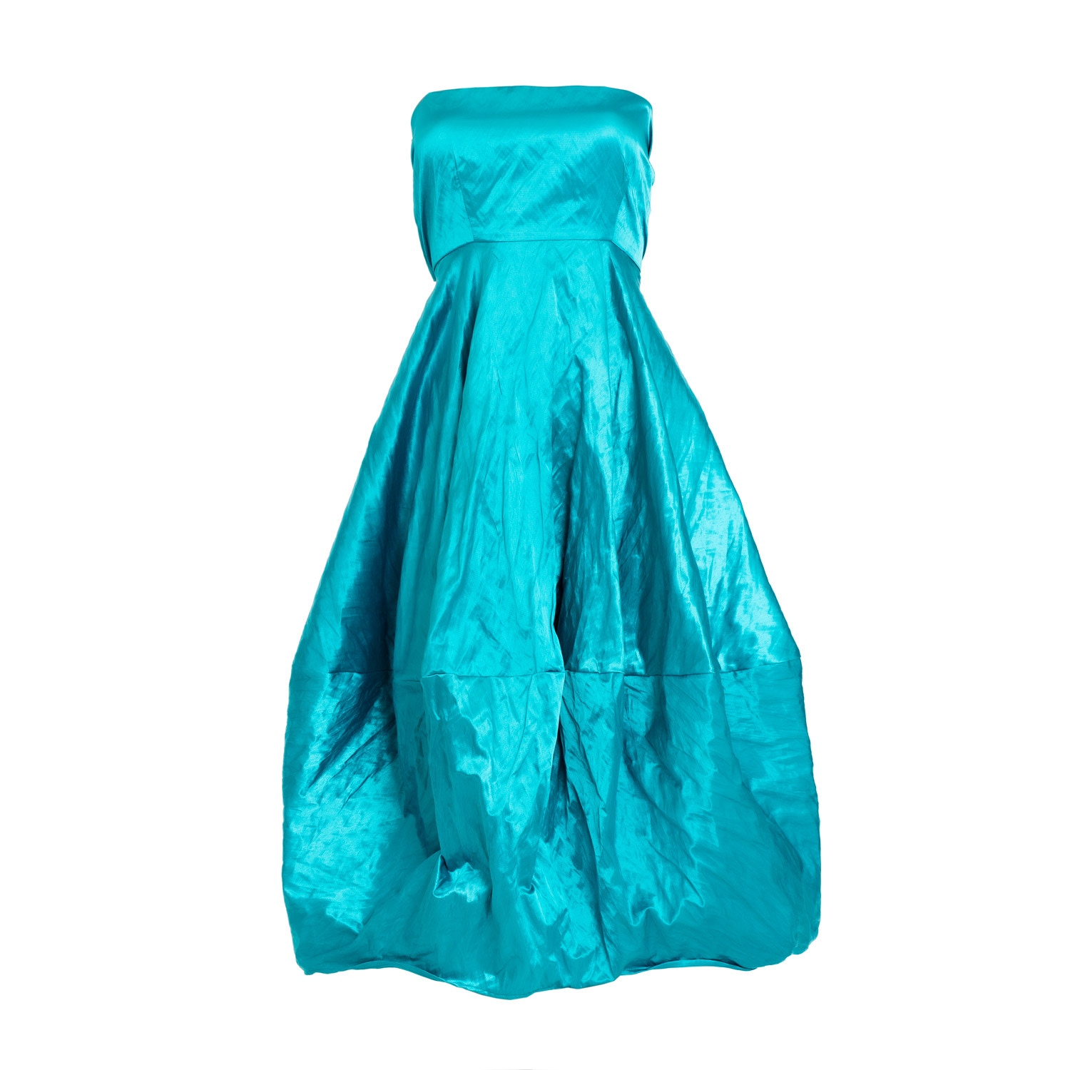 Bianca Popp Women's Green Gifted Dress With Back Ribbon In Aqua Taffeta In Green