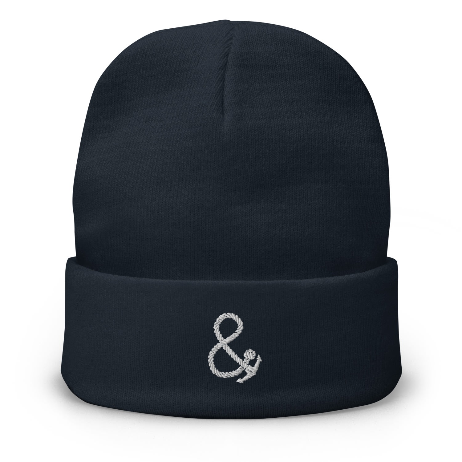 Anchor & Crew Blue Navy Ampersand Signature Embroidered Beanie - Women In Blue