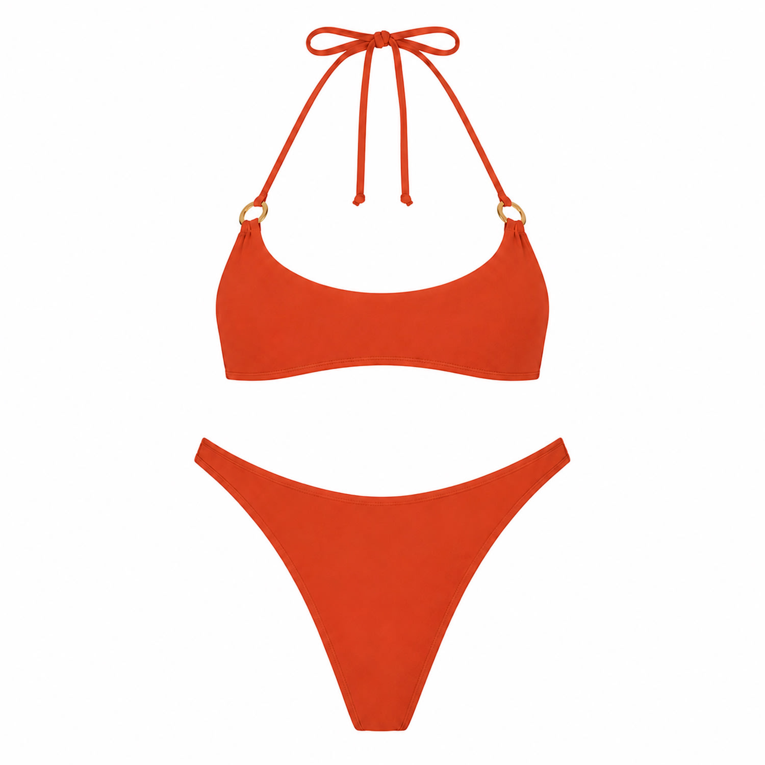 Women's Orange Golden Terracotta Bikini- Terracota | Large | Chiarella