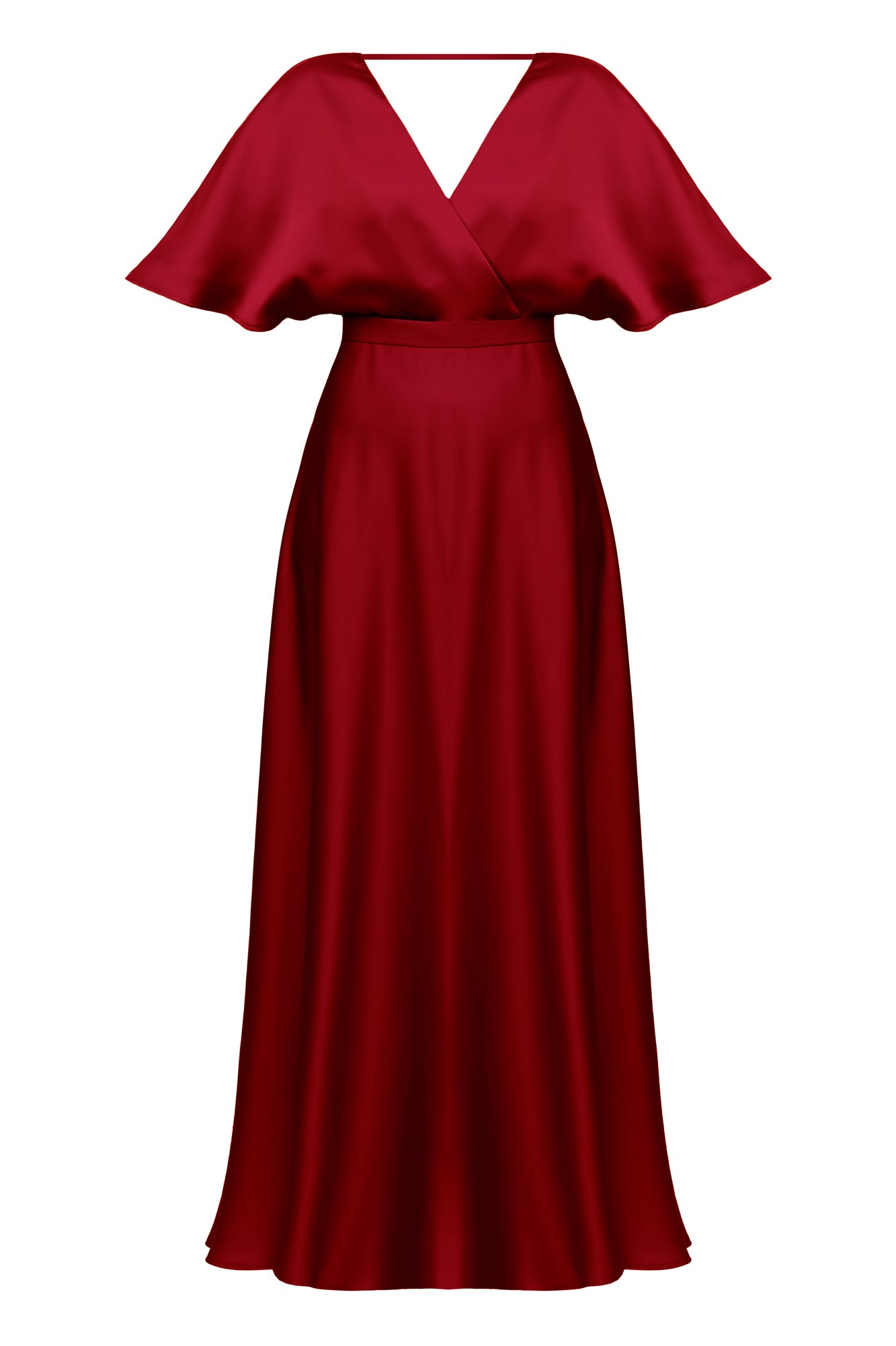Undress Women's Solene Burgundy Red Satin Maxi Evening Dress