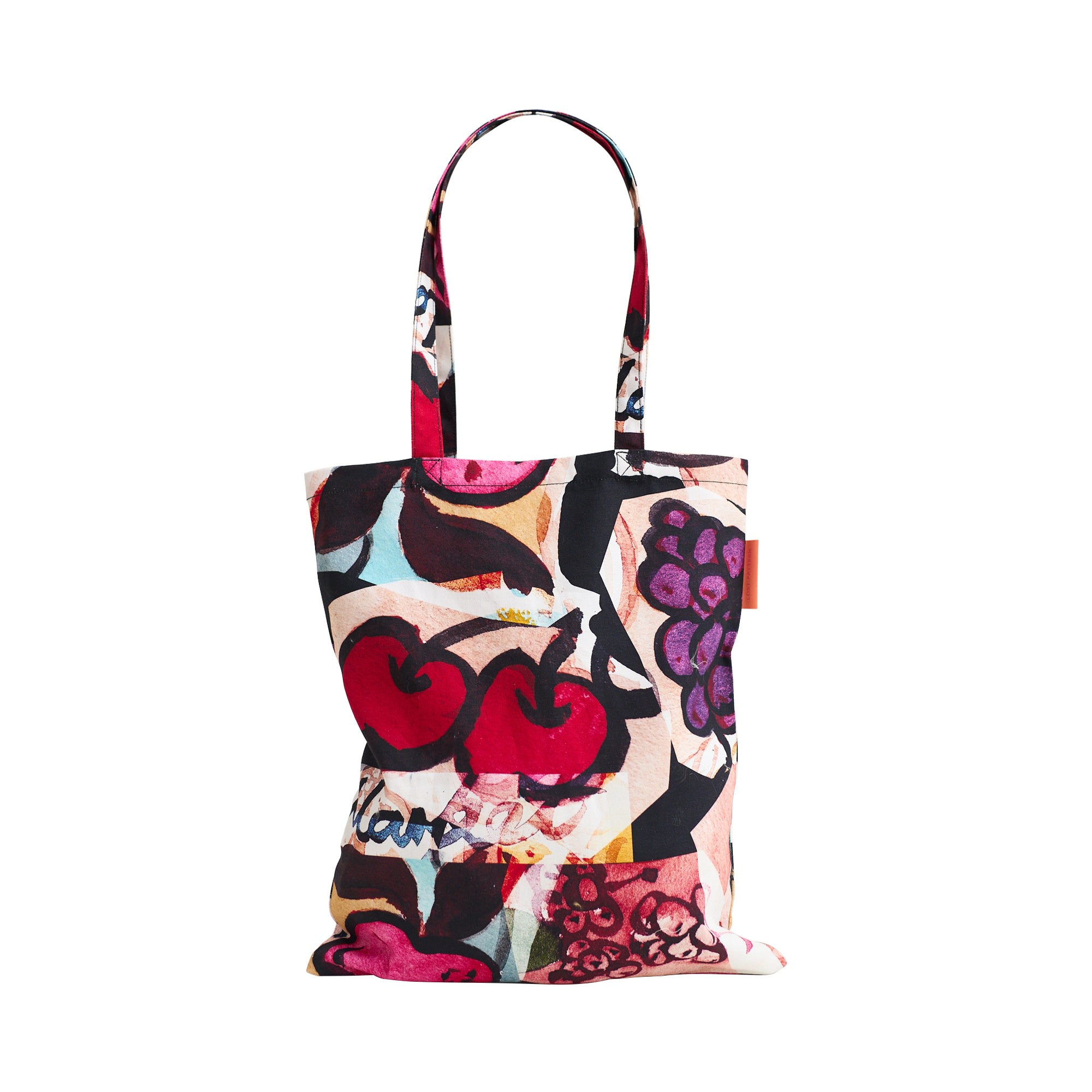 Women’s Red "Lost Cherries" Cotton Tote Bag Lost Pattern Nyc