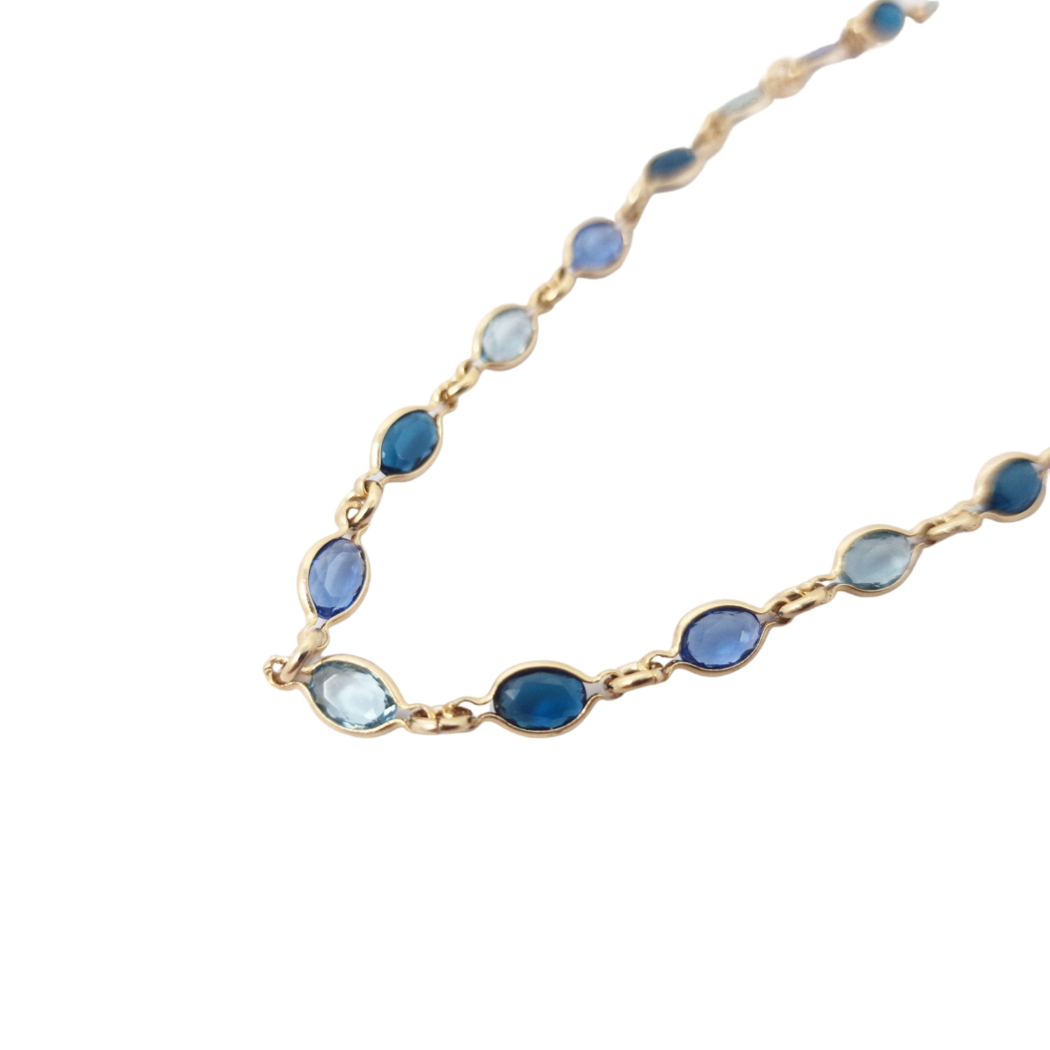 Harfi Women's Blue / Gold Gold Plated Blue Multi Gemstone Crystal Necklace In Multi