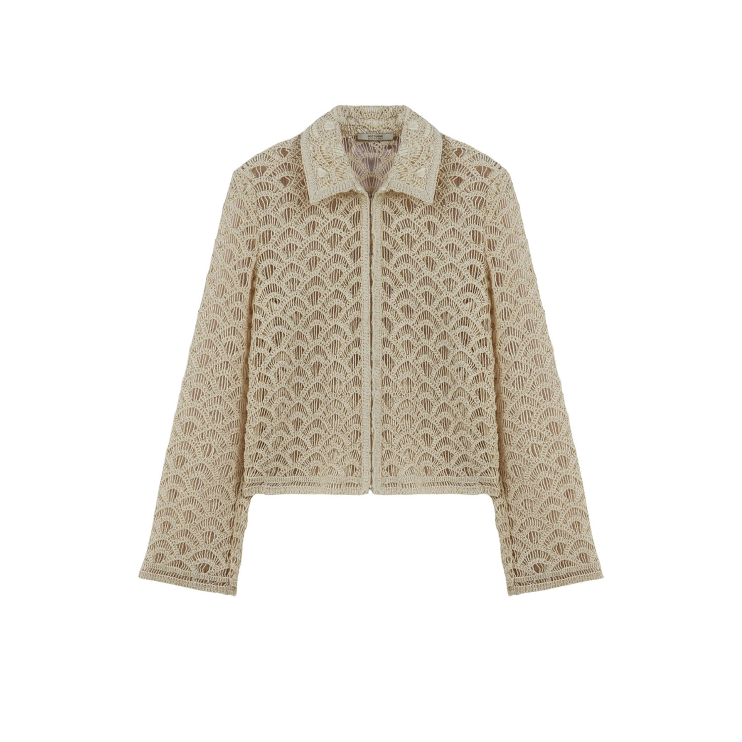 Women's White Cropped Lace Jacket | Medium | Nocturne