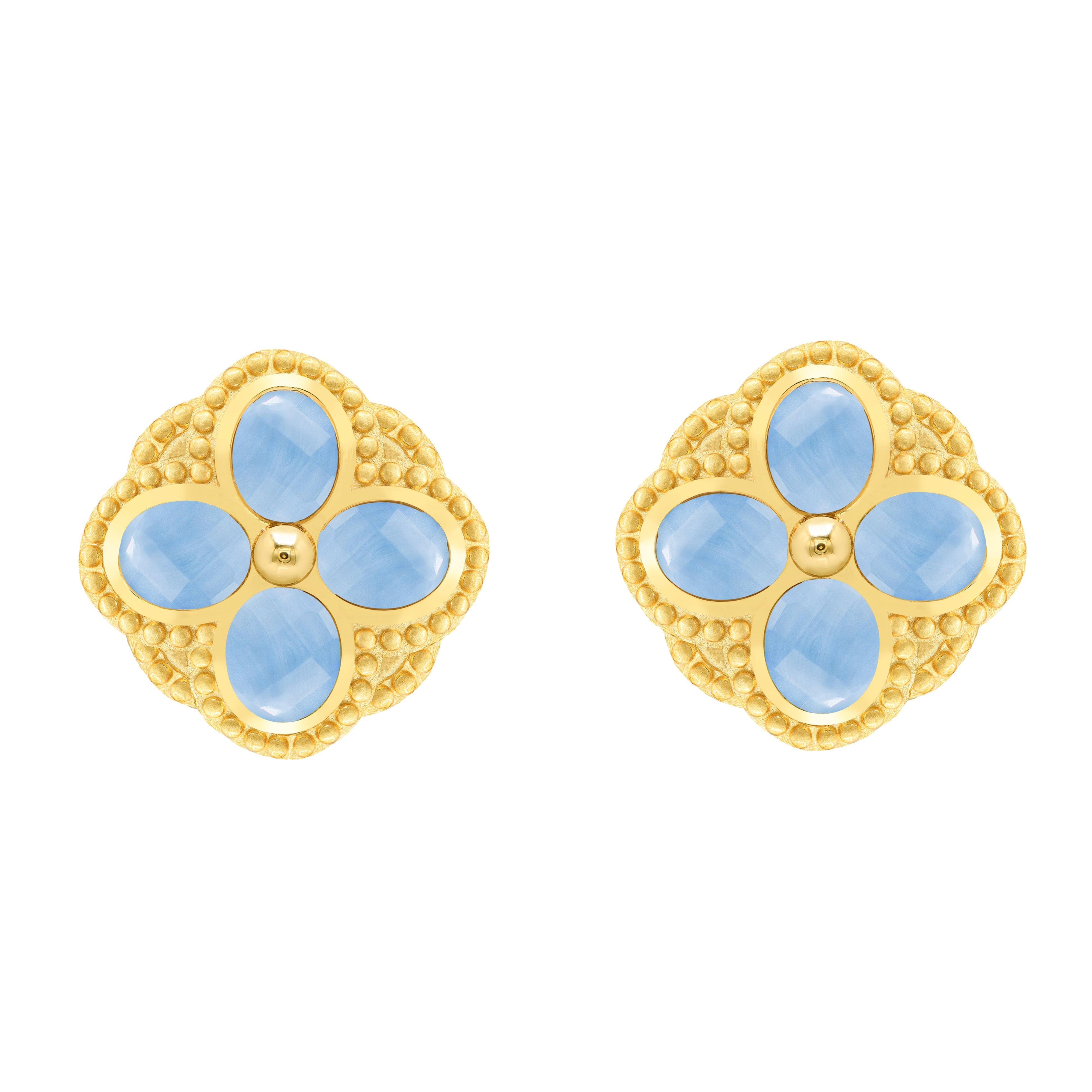 Marcia Moran Women's Gold / Blue Musa Post Stud Earrings In Gold